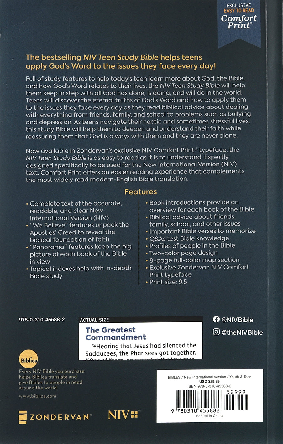 NIV Teen Study Bible Comfort Print