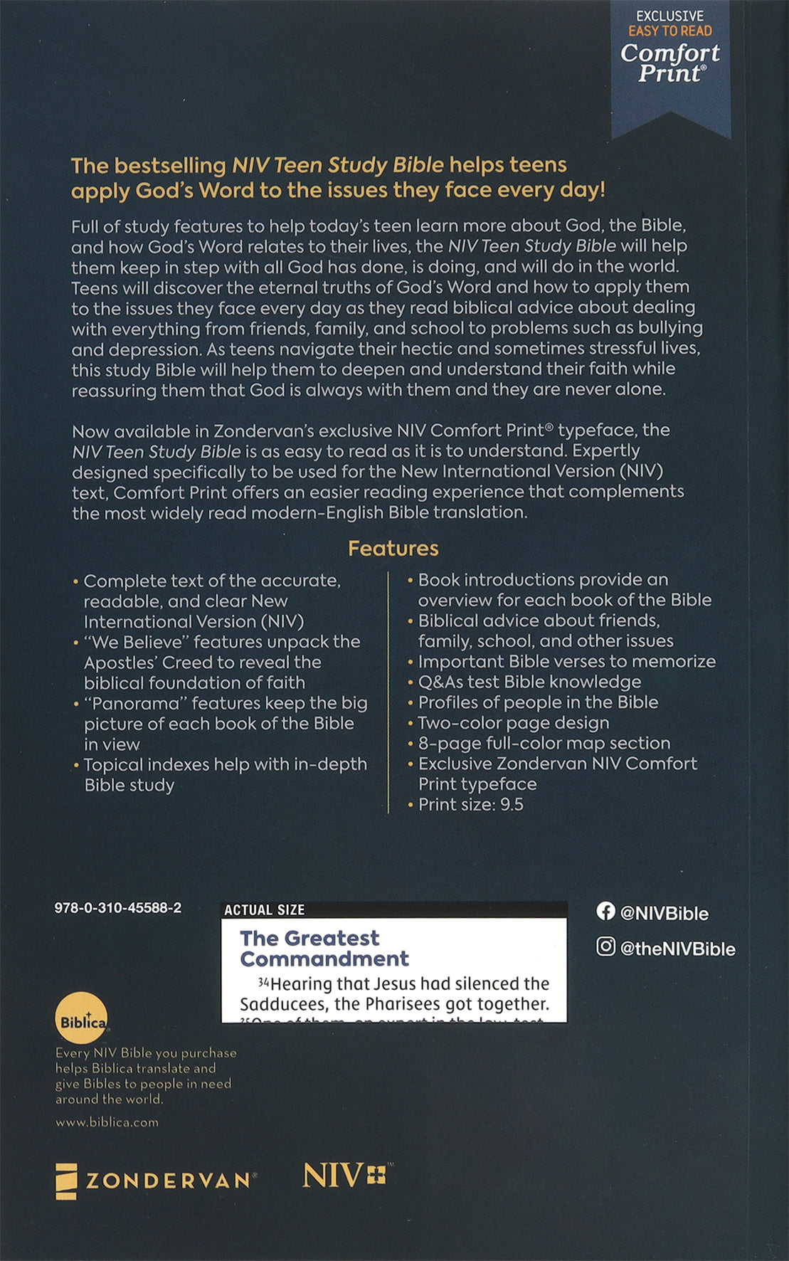 NIV Teen Study Bible Comfort Print