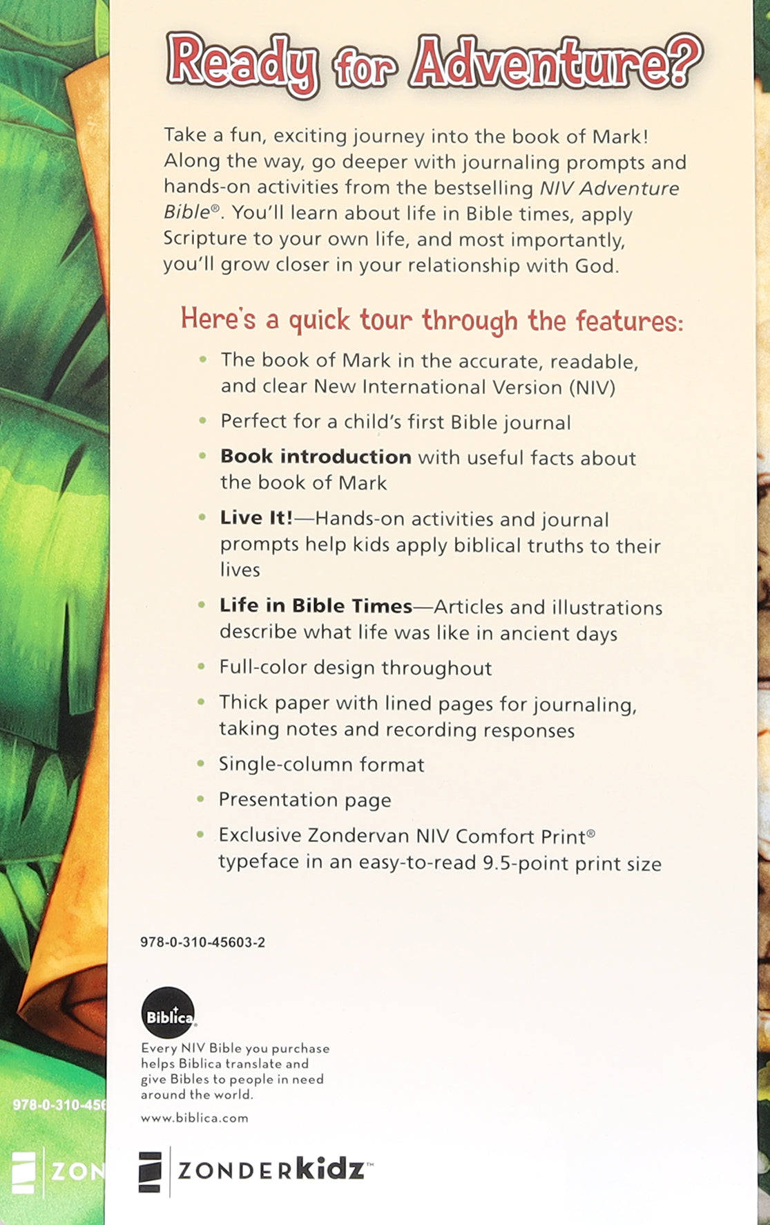 NIV Adventure Bible Field Notes Mark