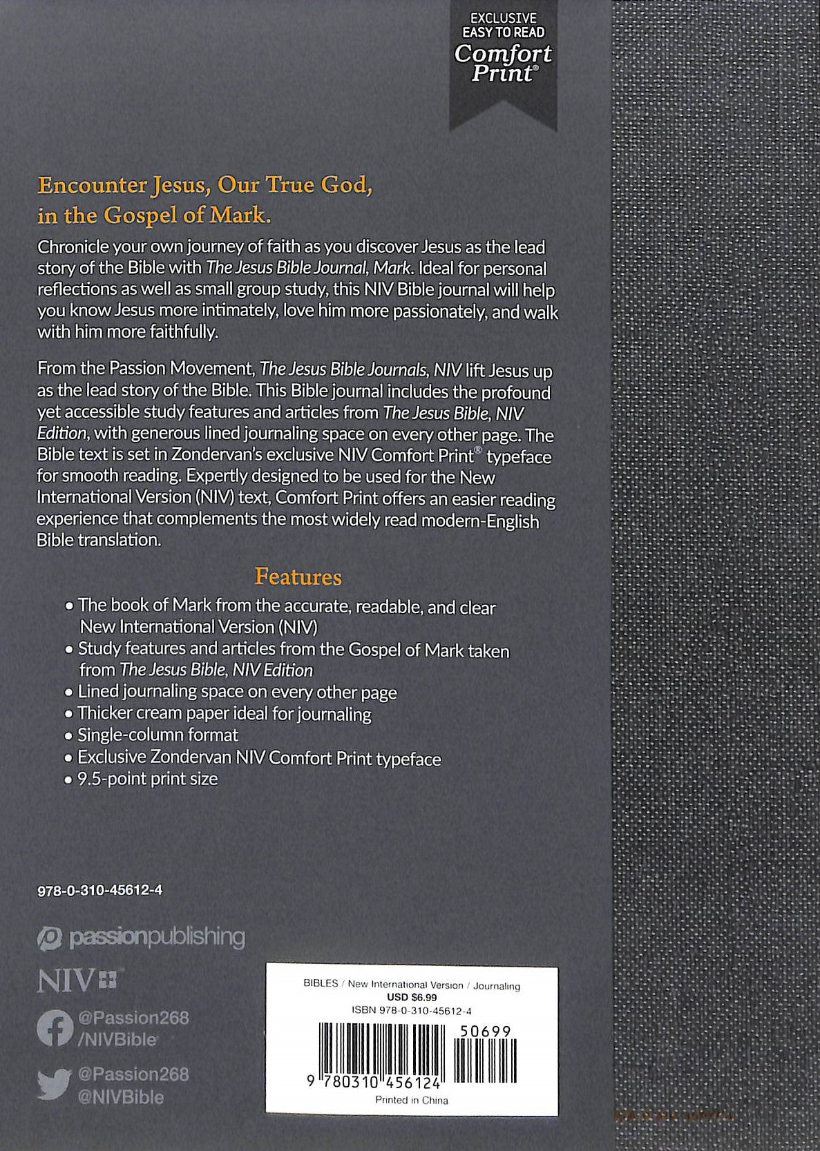 NIV Jesus Bible Journal Mark