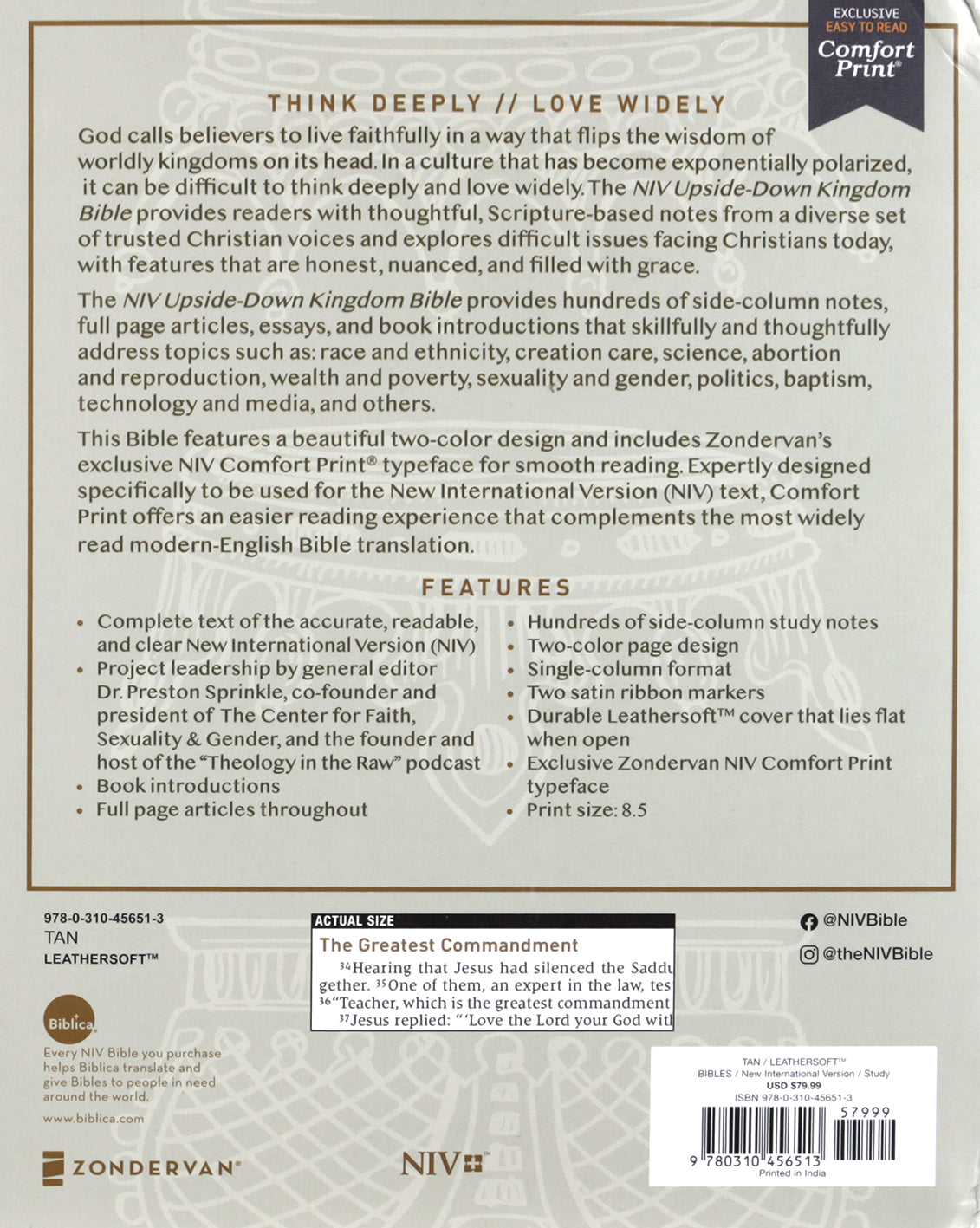 NIV Upside-Down Kingdom Bible, Brown