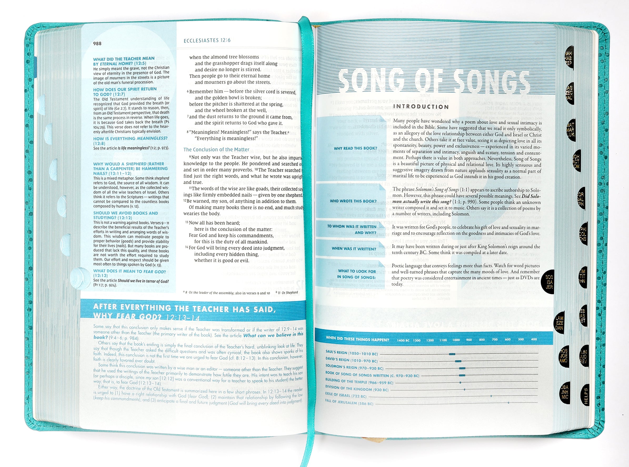 NIV Quest Study Bible Personal Size Teal Thumb Indexed