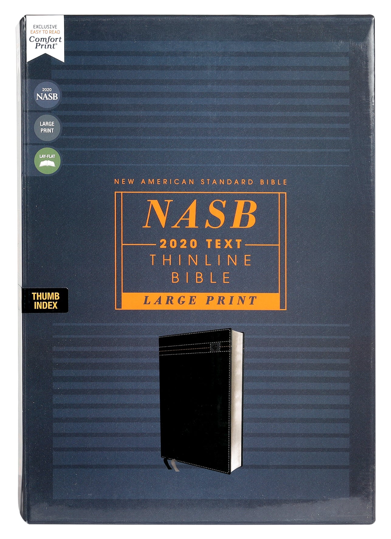 NASB 2020 Thinline Bible Large Print Black Thumb-Indexed (Red Letter Edition)