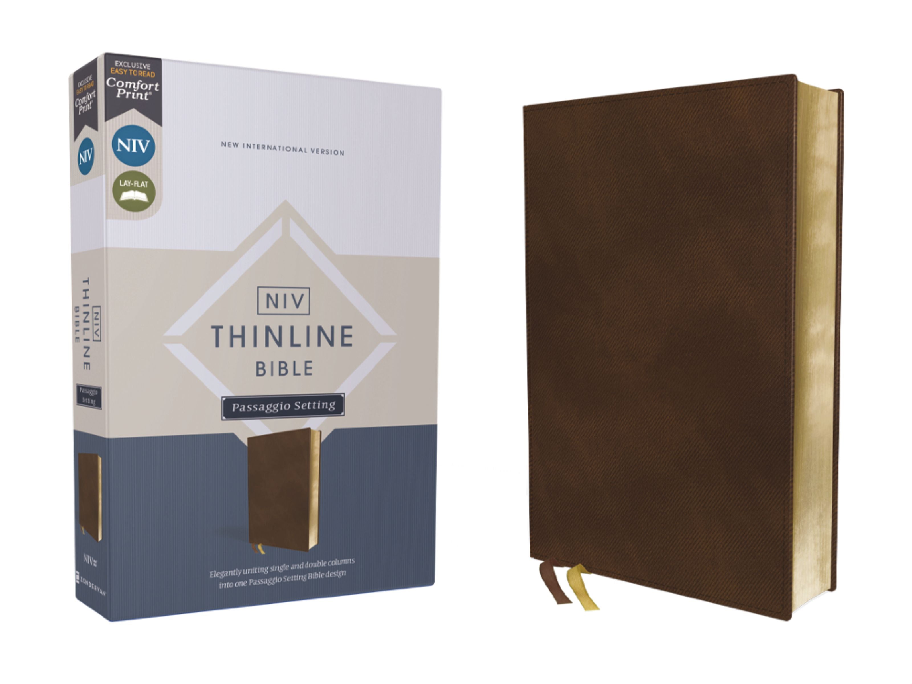NIV Thinline Bible Passaggio Setting Brown (Red Letter Edition)
