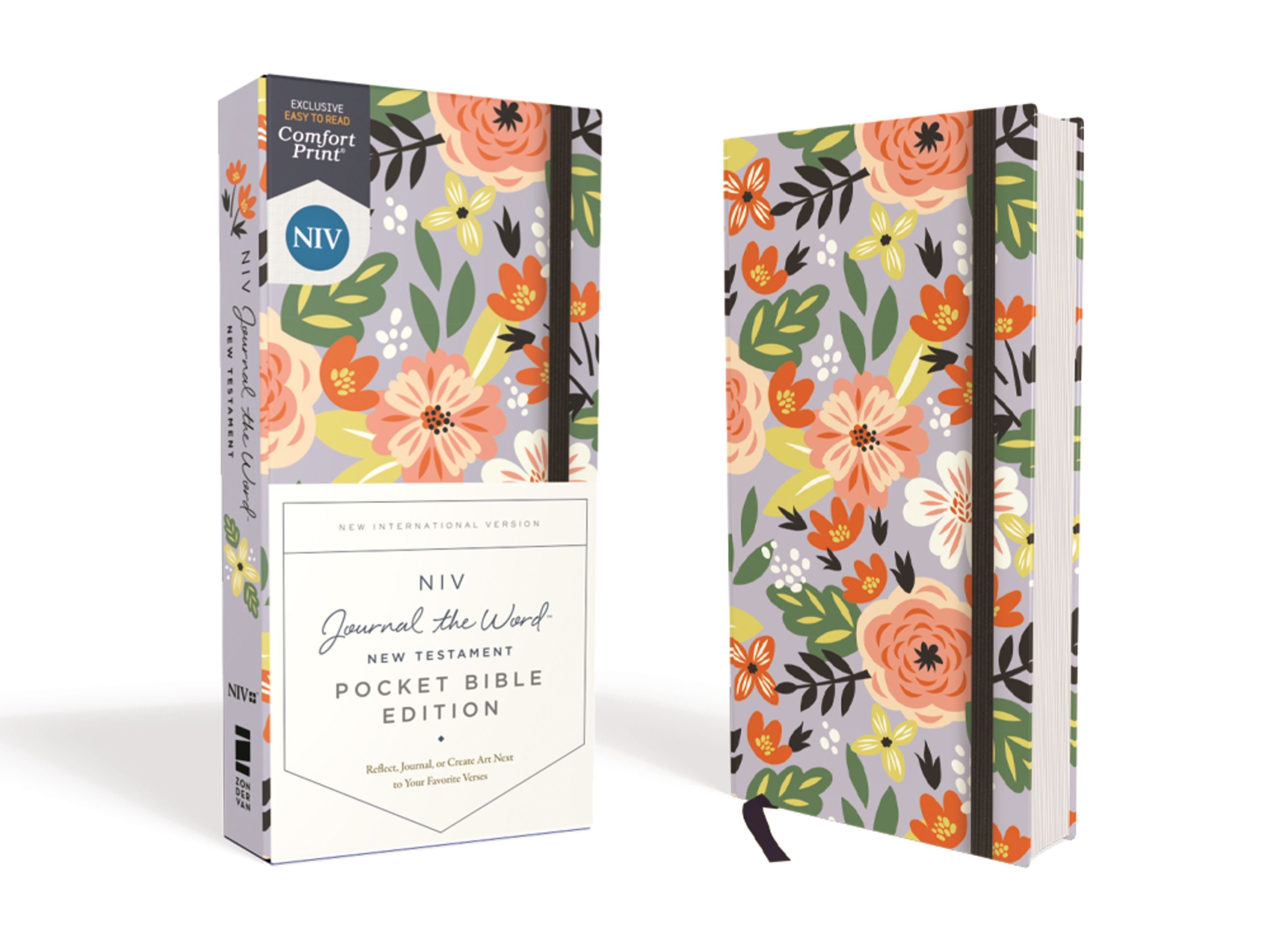 NIV Journal the Word New Testament Pocket Bible Edition Floral Elastic Closure (Red Letter Edition)