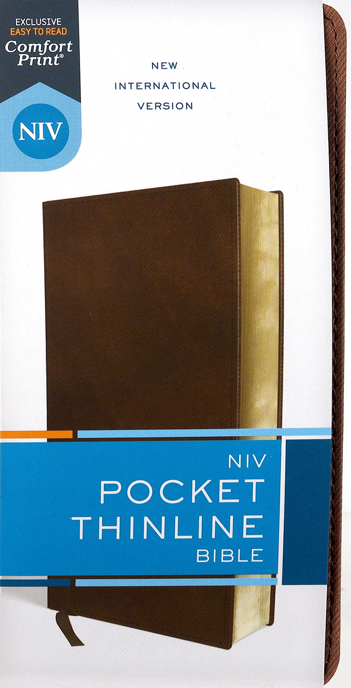 NIV Pocket Thinline Bible Brown (Red Letter Edition)