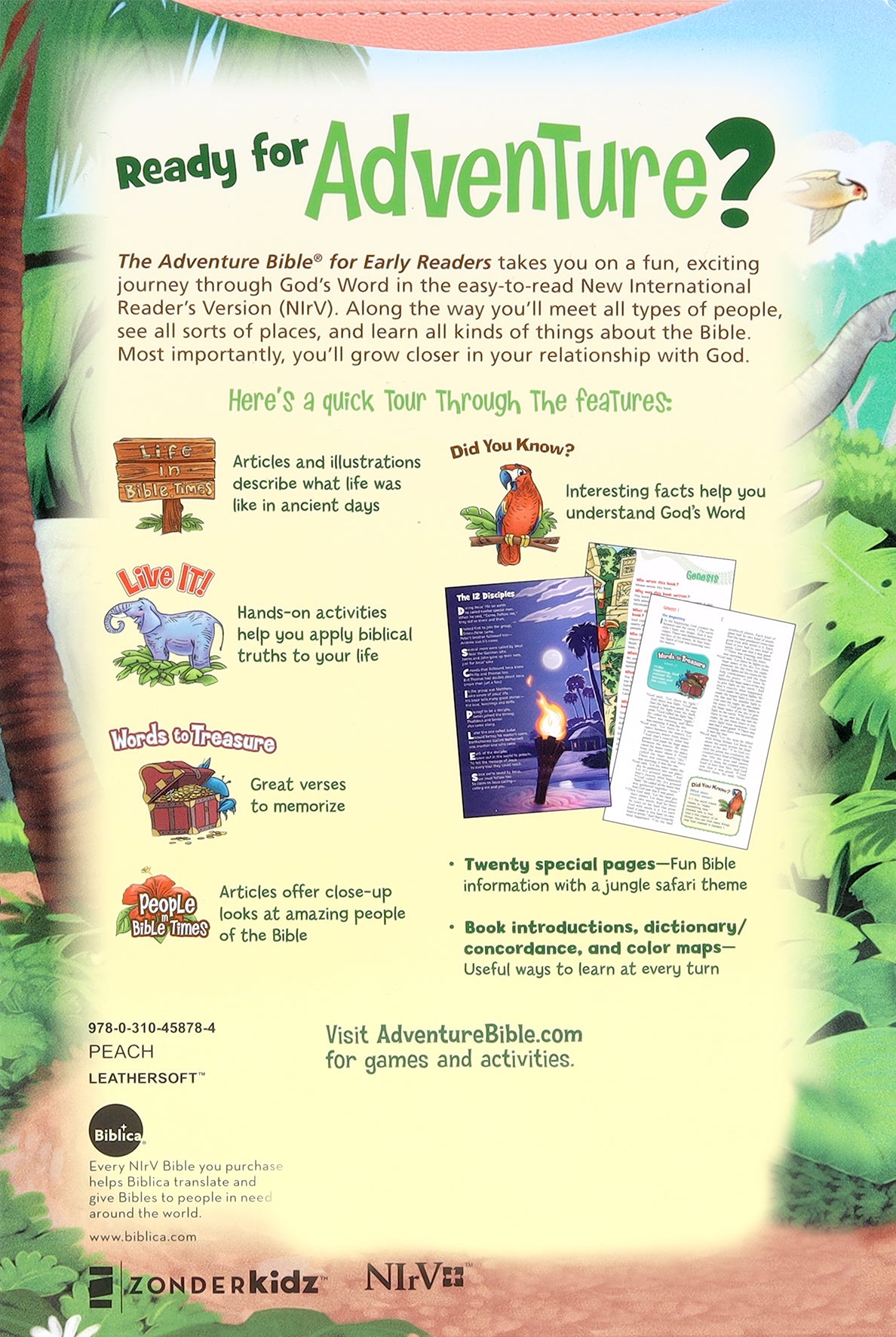 NIRV Adventure Bible For Early Readers Coral Full Color