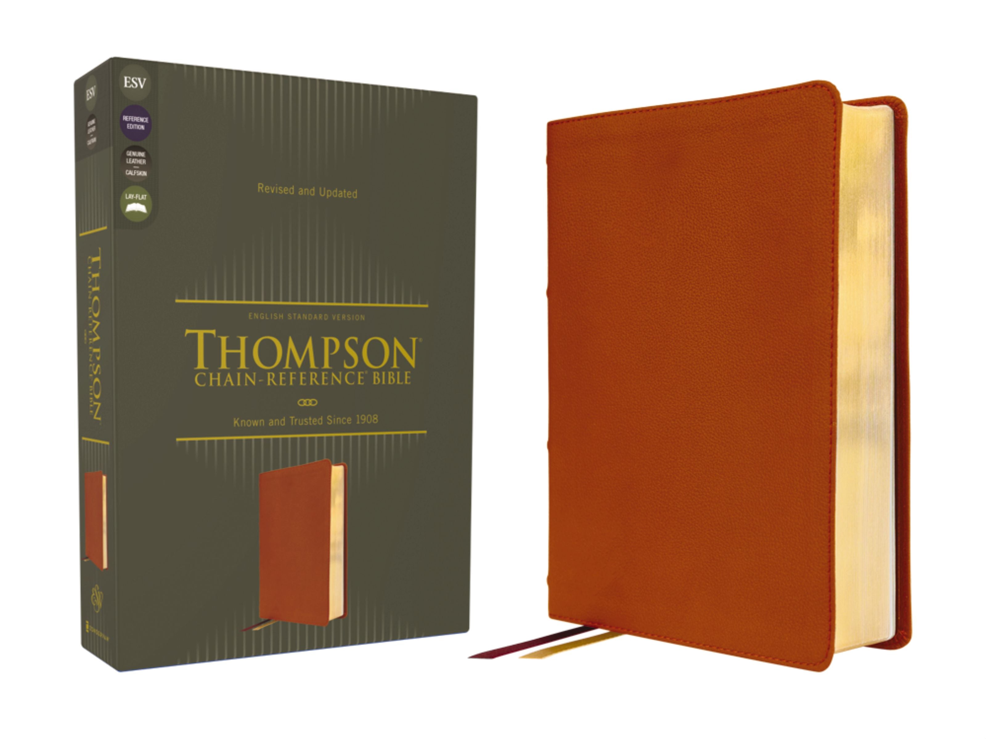 ESV Thompson Chain-Reference Bible Tan Calfskin (Red Letter Edition)