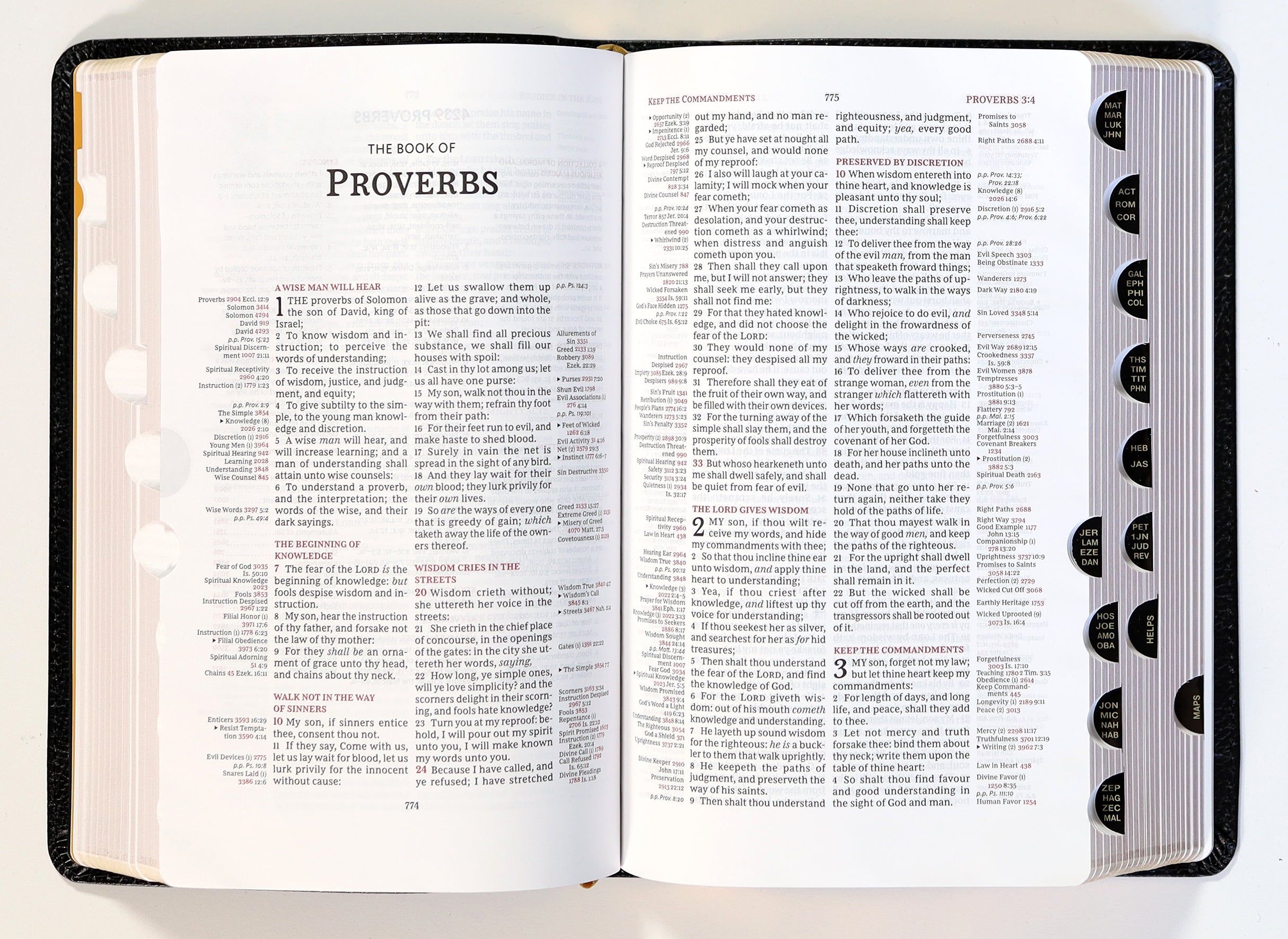 KJV Thompson Chain-Reference Bible Handy Size Black Thumb Indexed (Red Letter Edition)