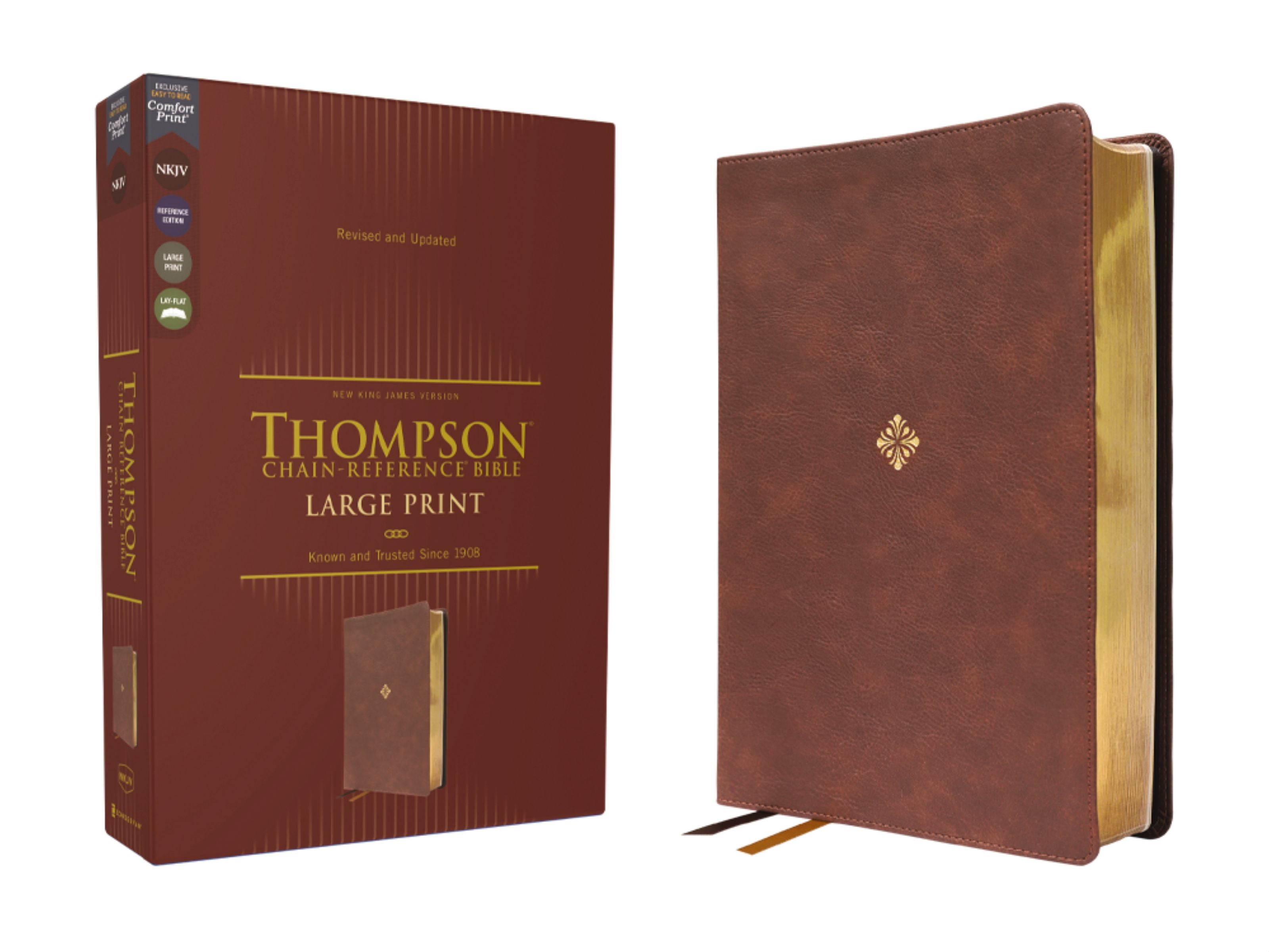 NKJV Thompson Chain-Reference Bible Large Print Brown (Red Letter Edition)