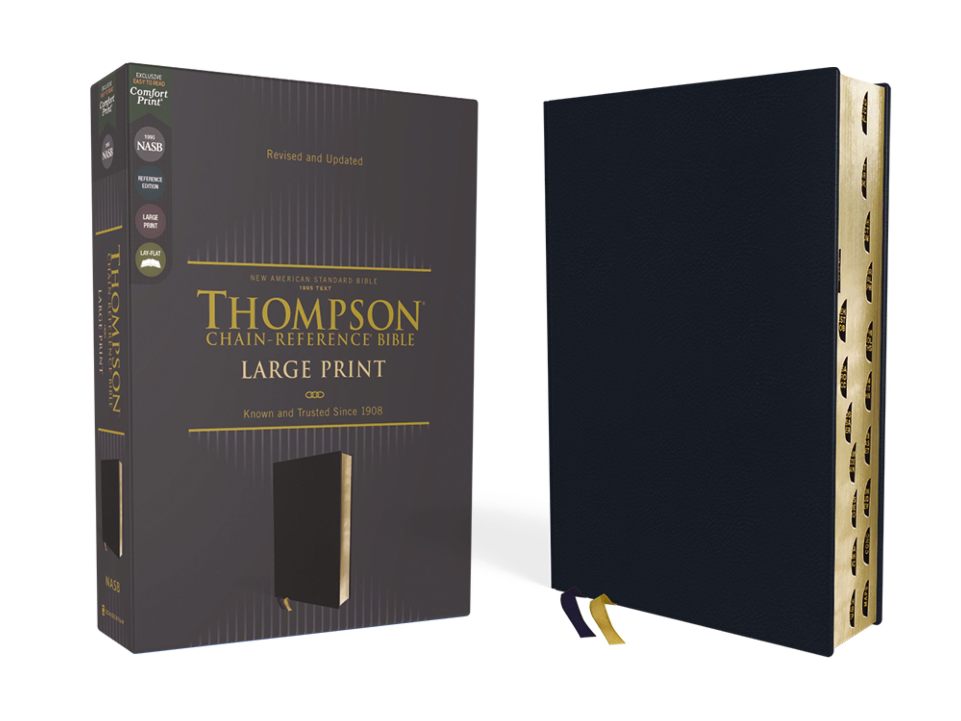 NASB Thompson Chain-Reference Bible Large Print Navy 1995 Text Thumb Indexed (Red Letter Edition)
