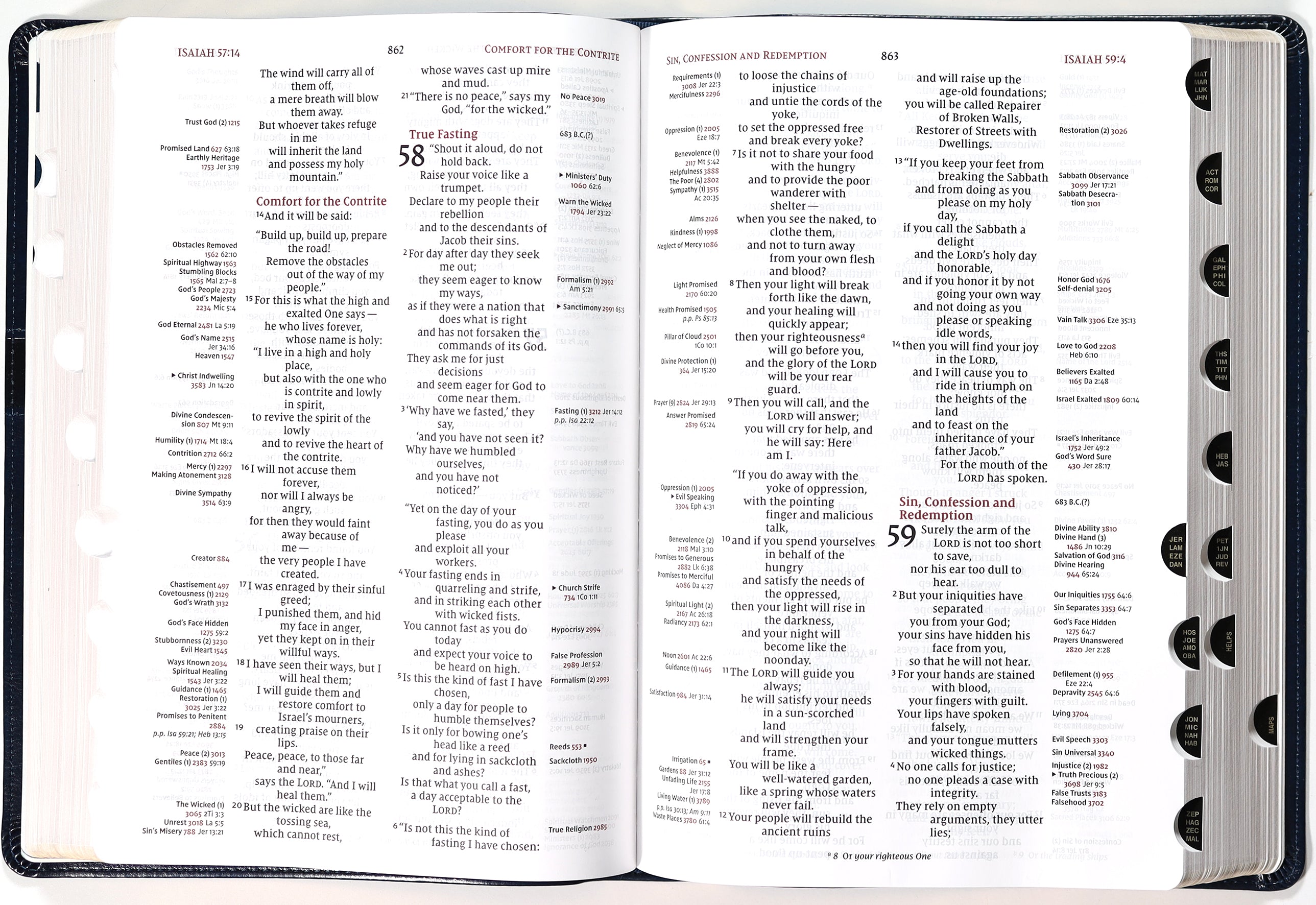 NIV Thompson Chain-Reference Bible Large Print Navy Thumb Indexed (Red Letter Edition)