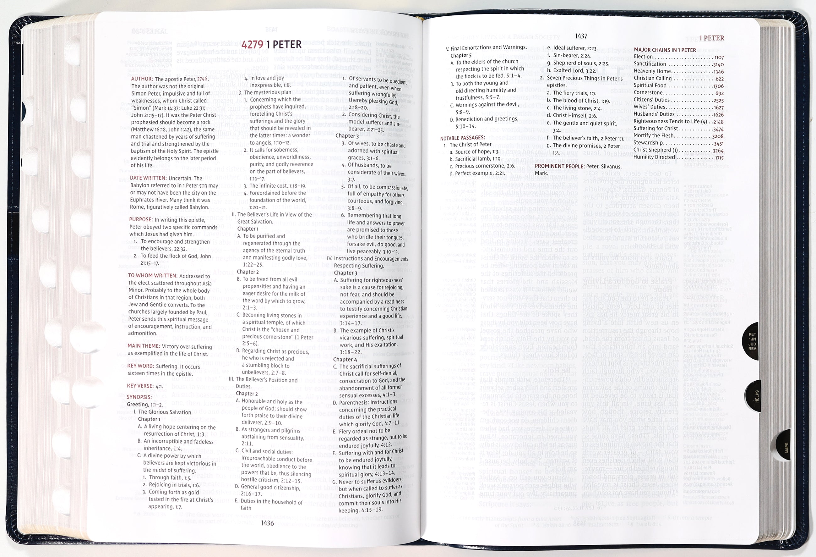 NIV Thompson Chain-Reference Bible Large Print Navy Thumb Indexed (Red Letter Edition)