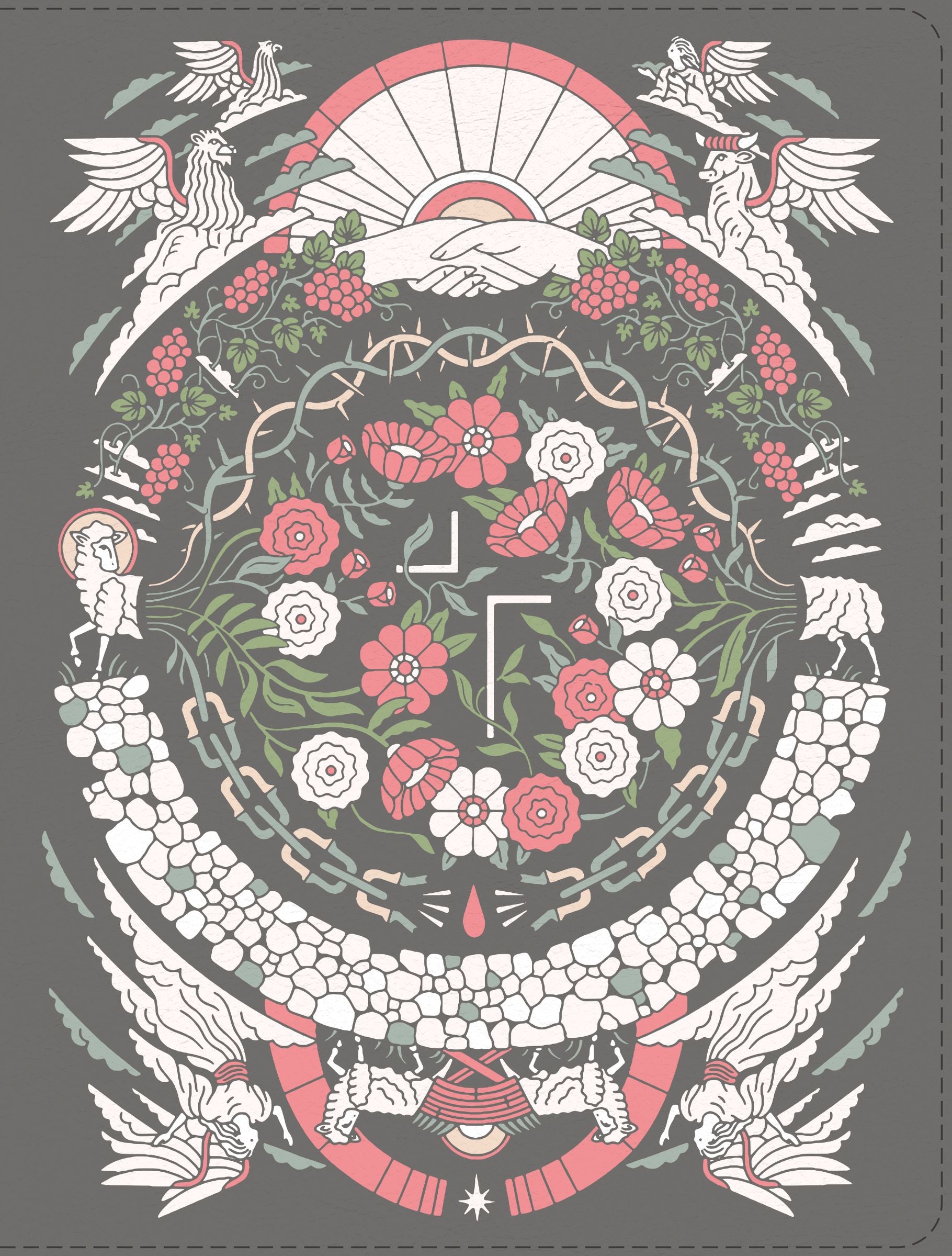 NIV Jesus Bible Artist Edition Gray Floral Thumb Indexed