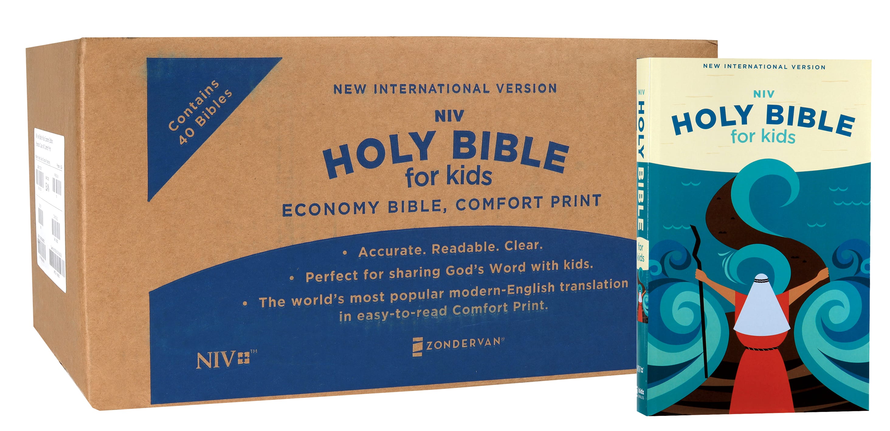 NIV Holy Bible For Kids Economy Comfort Print Edition (Black Letter Edition) (Case Of 40)