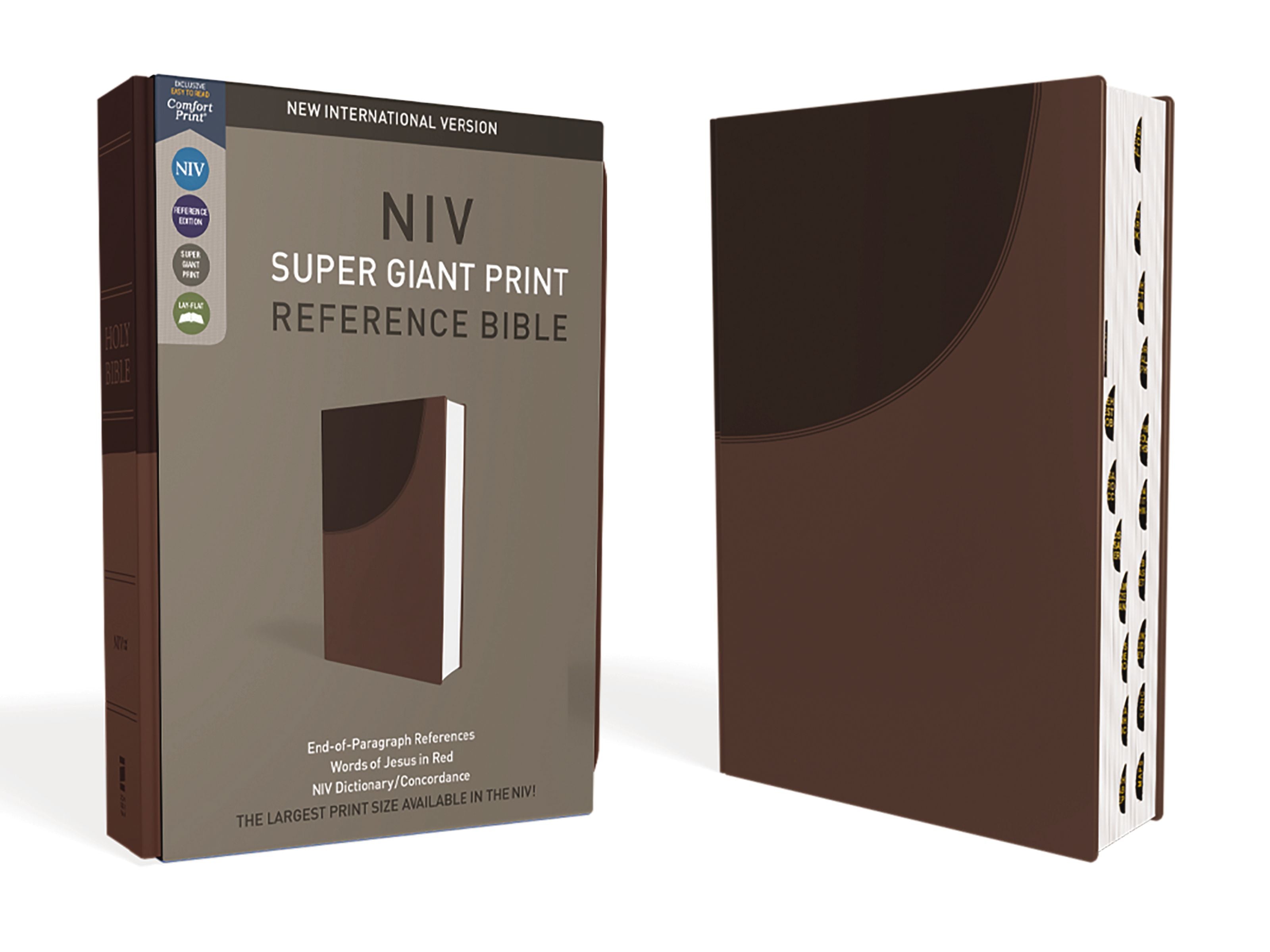 NIV Super Giant Print Reference Bible Brown Thumb Indexed (Red Letter Edition)
