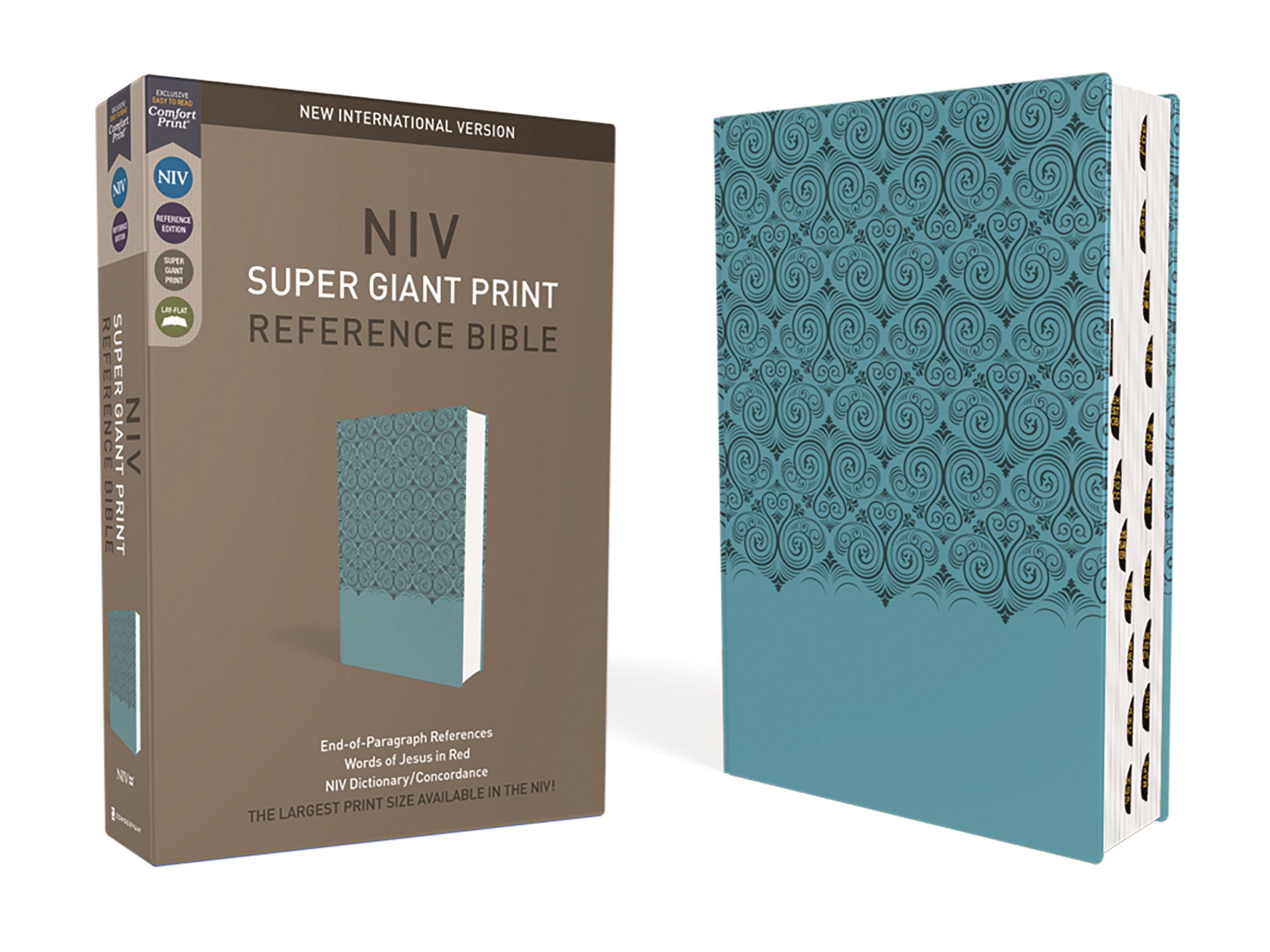 NIV Super Giant Print Reference Bible Teal Thumb Indexed (Red Letter Edition)