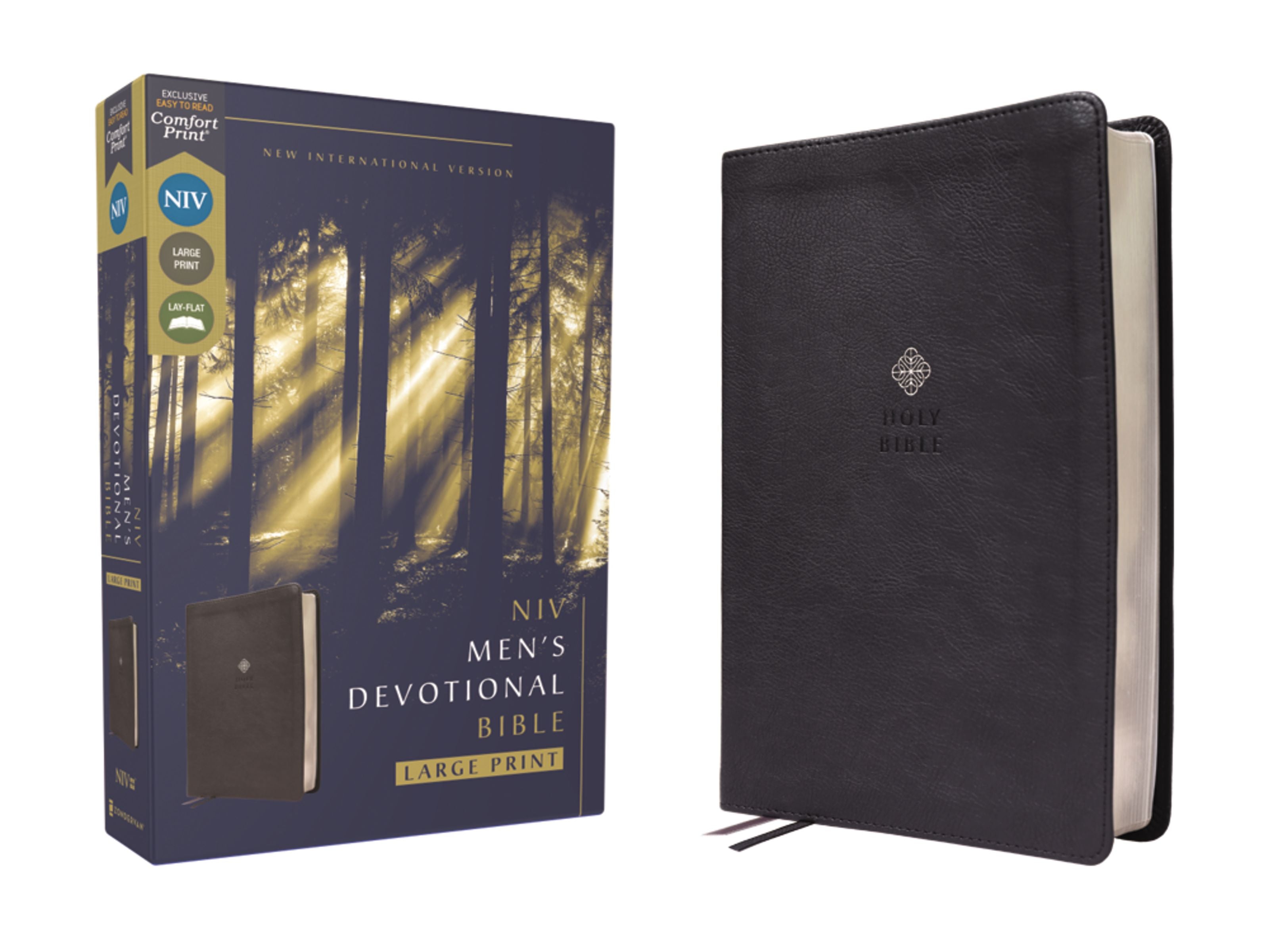 NIV Men's Devotional Bible Large Print Black (Black Letter Edition)