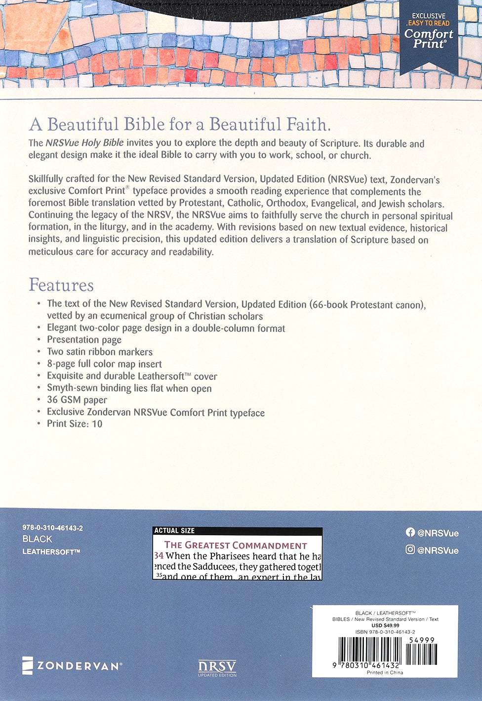 Nrsvue Holy Bible Black