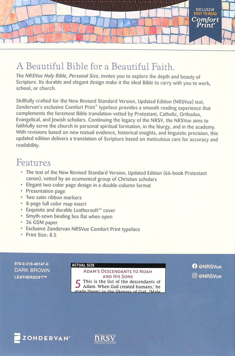 Nrsvue Holy Bible Personal Size Brown