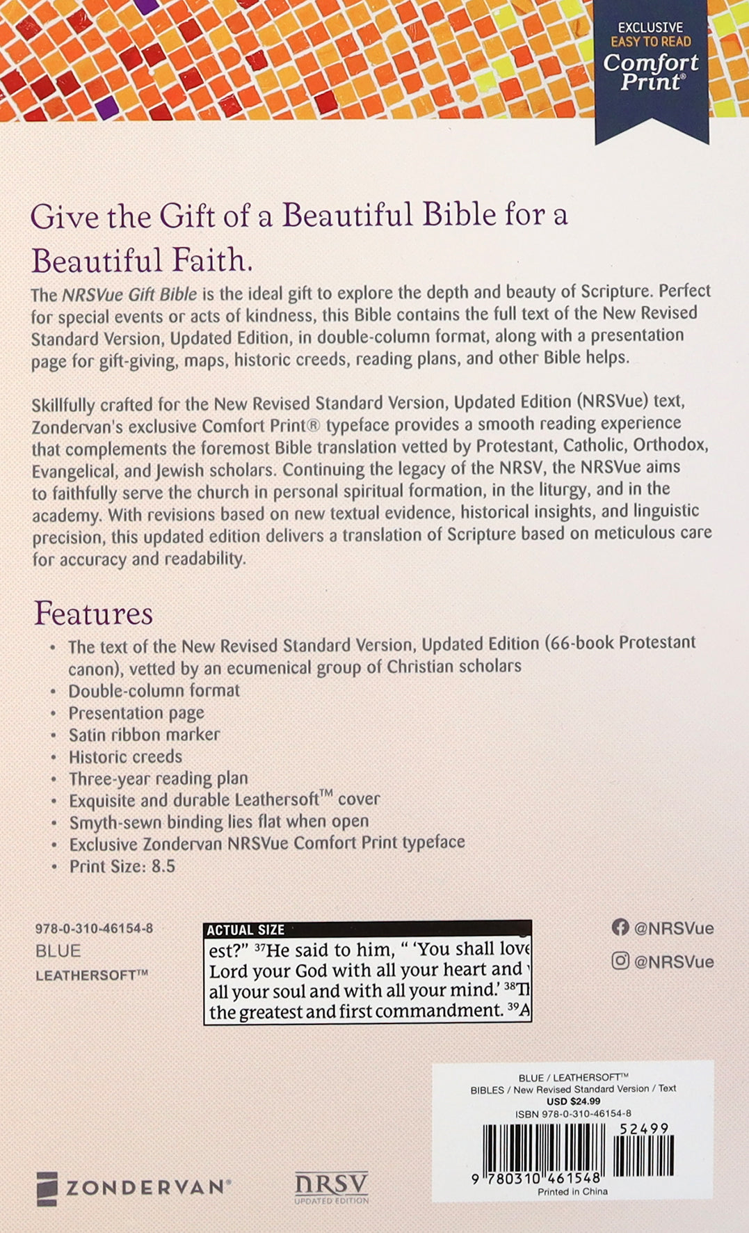 Nrsvue Gift Bible Blue