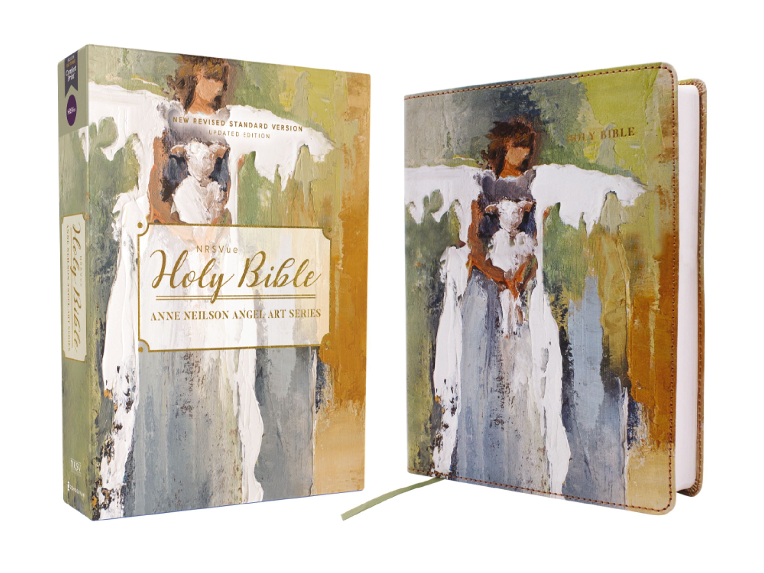 NRSVue Holy Bible: Anne Neilson Angel Art Series,  Multi-Green
