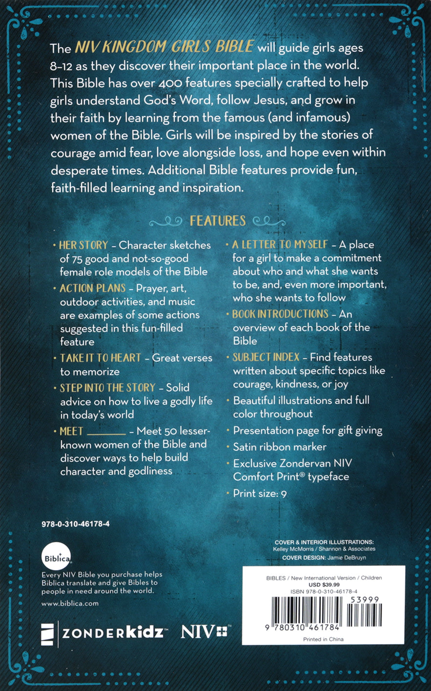 NIV Kingdom Girls Bible Teal