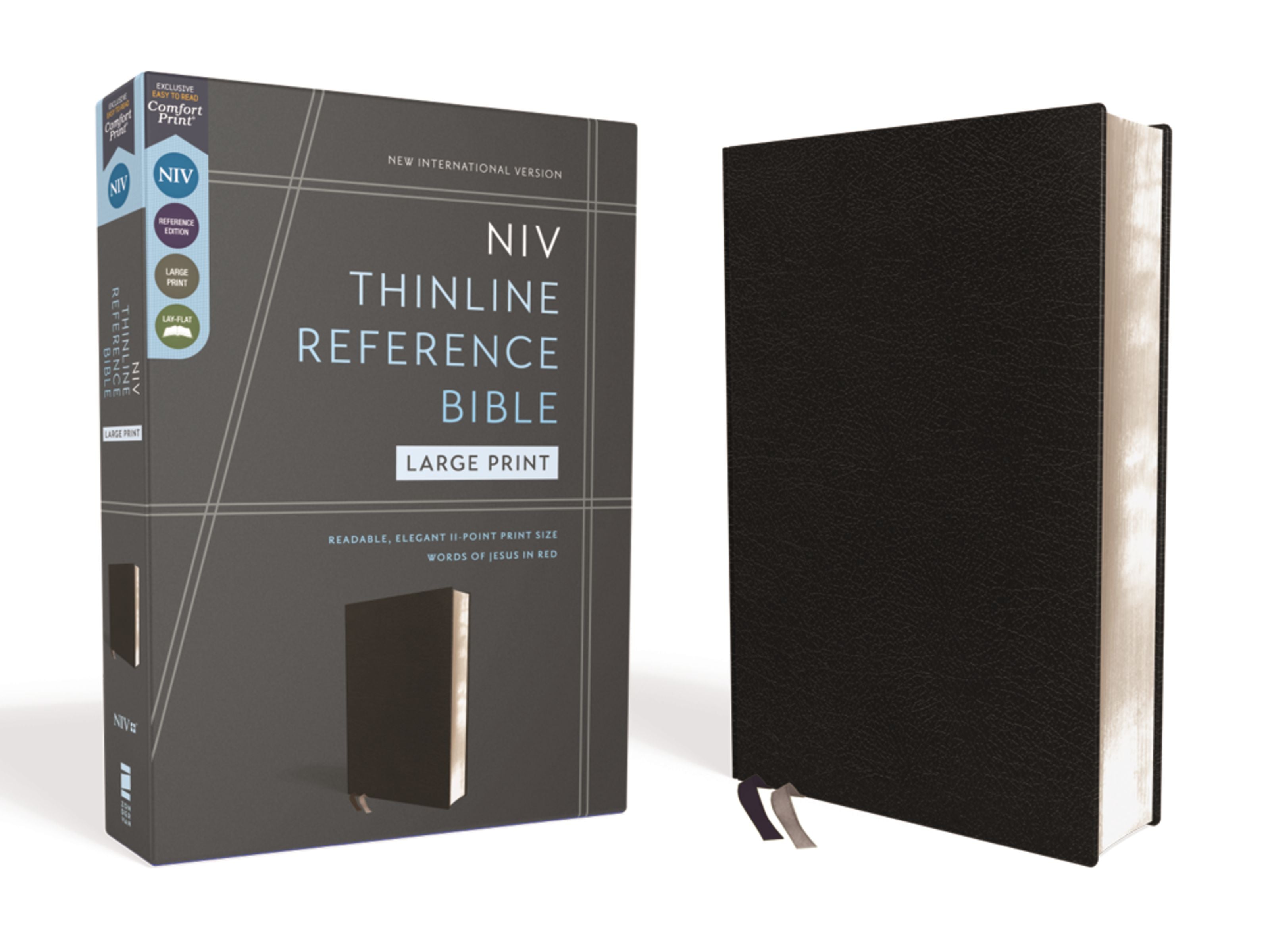 NIV Thinline Reference Bible Large Print Black (Red Letter Edition)