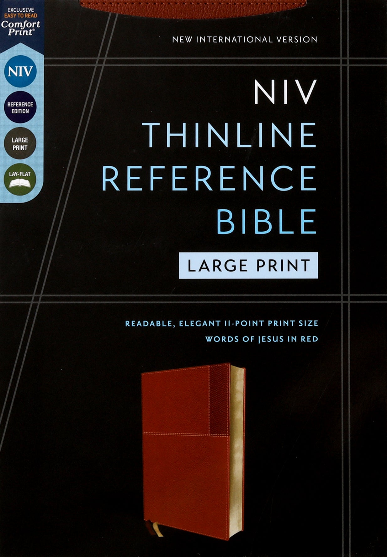 NIV Thinline Reference Bible Large Print Brown (Red Letter Edition)