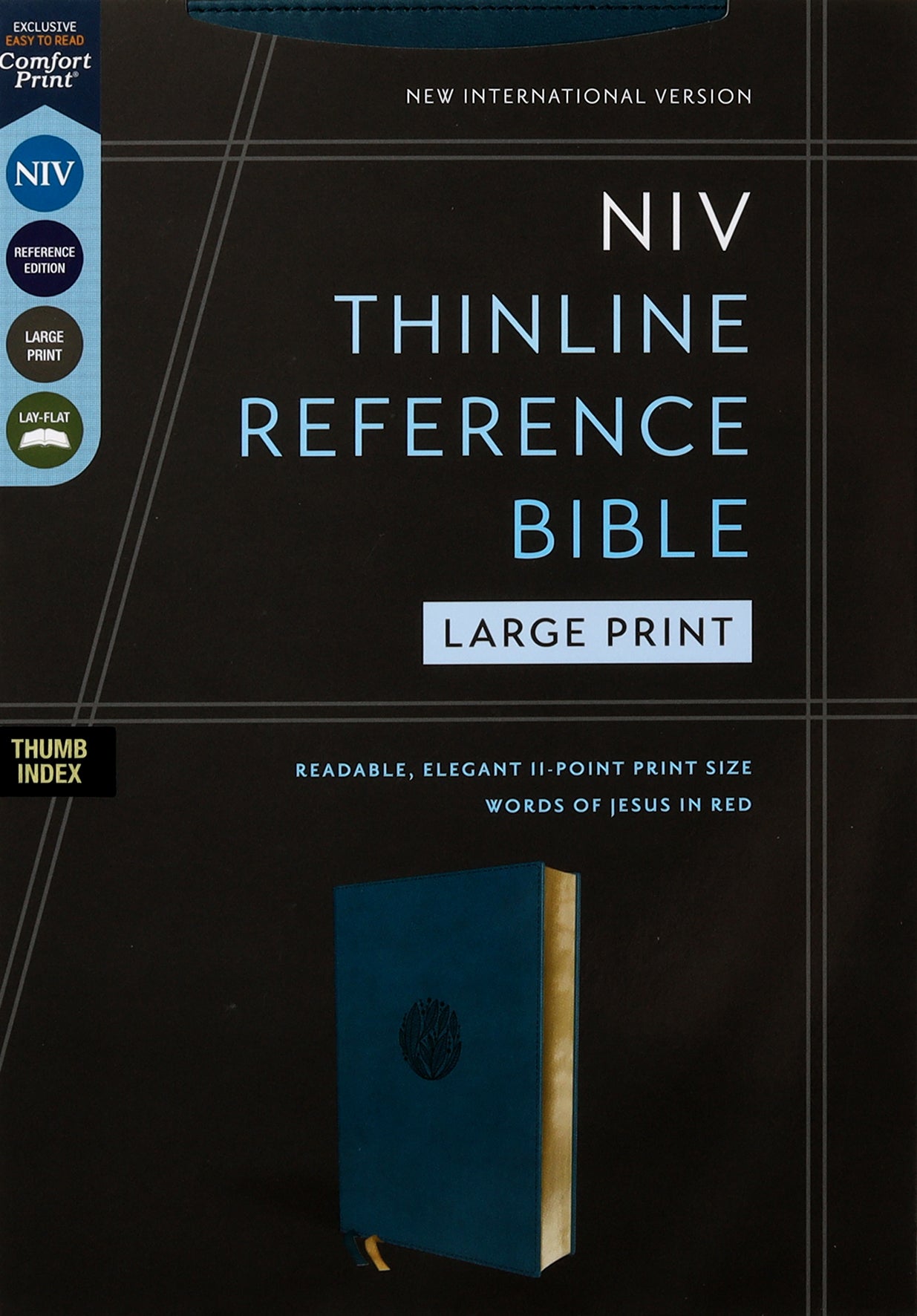 NIV Thinline Reference Bible Large Print Teal Thumb Indexed (Red Letter Edition)