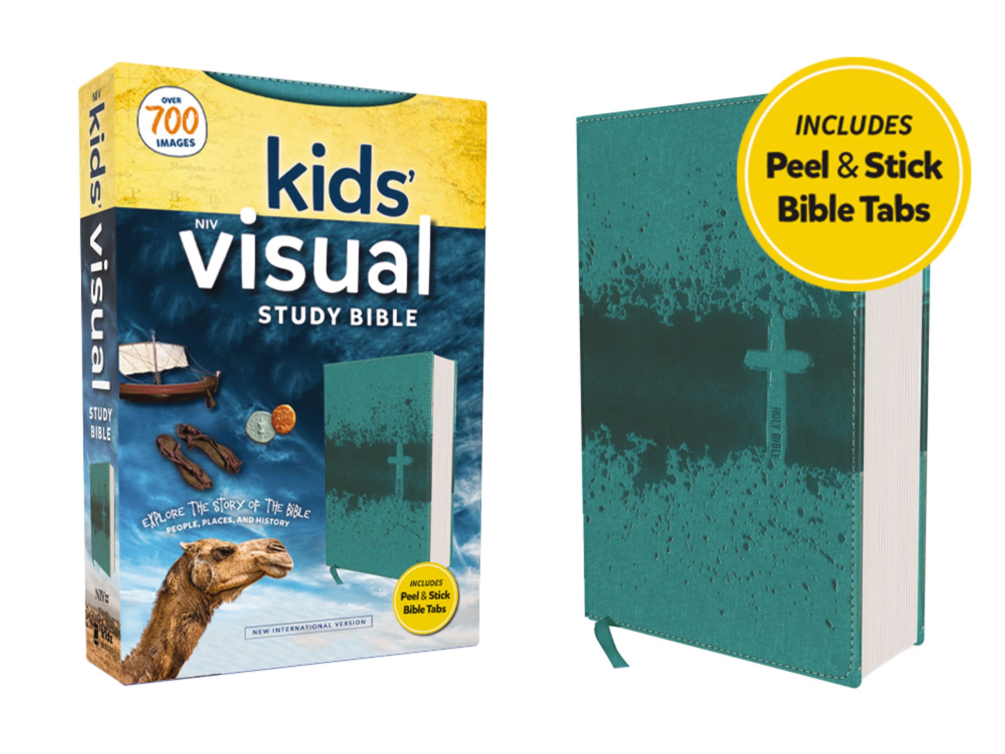 NIV Kids' Visual Study Bible Teal Full Color Interior Peel/Stick Bible Tabs