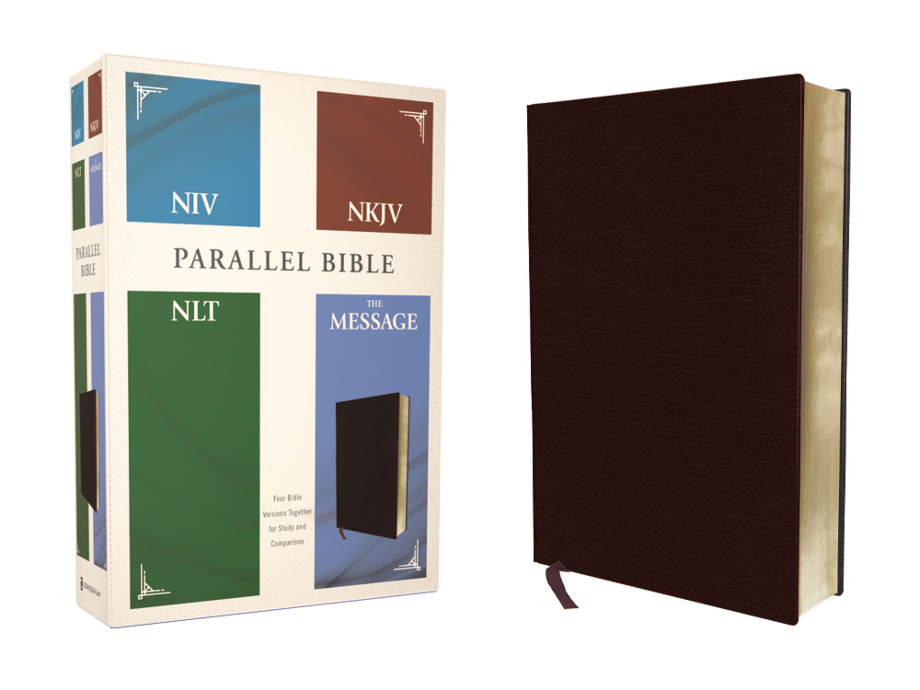 NIV, NKJV, NLT, the Message, Contemporary Comparative Parallel Bible Burgundy