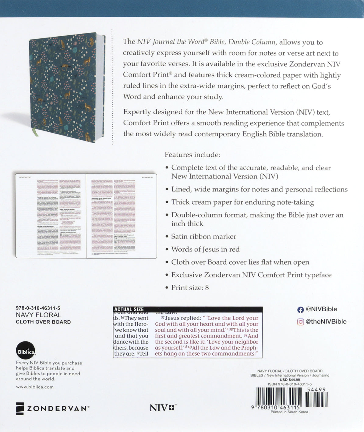 NIV Journal the Word Bible (Red Letter Edition)
