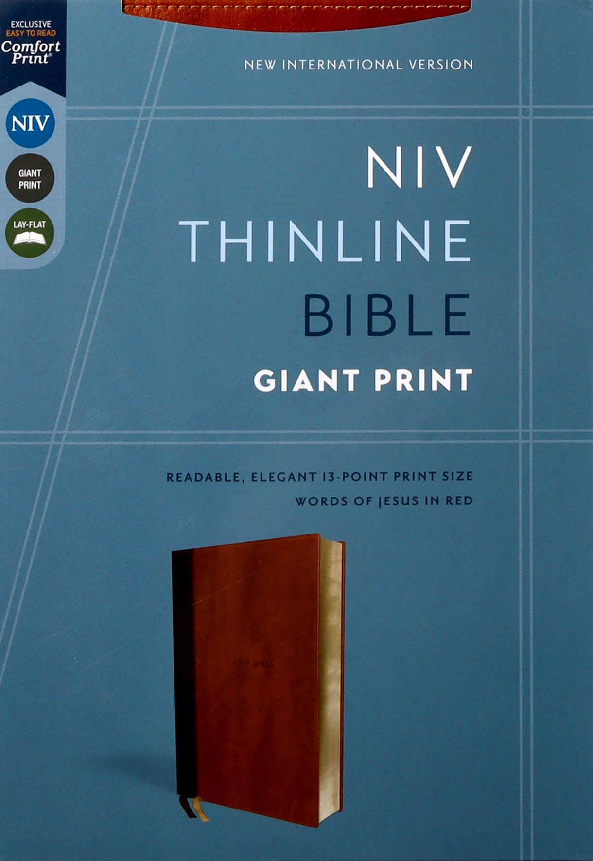 NIV Thinline Bible Giant Print Brown (Red Letter Edition)