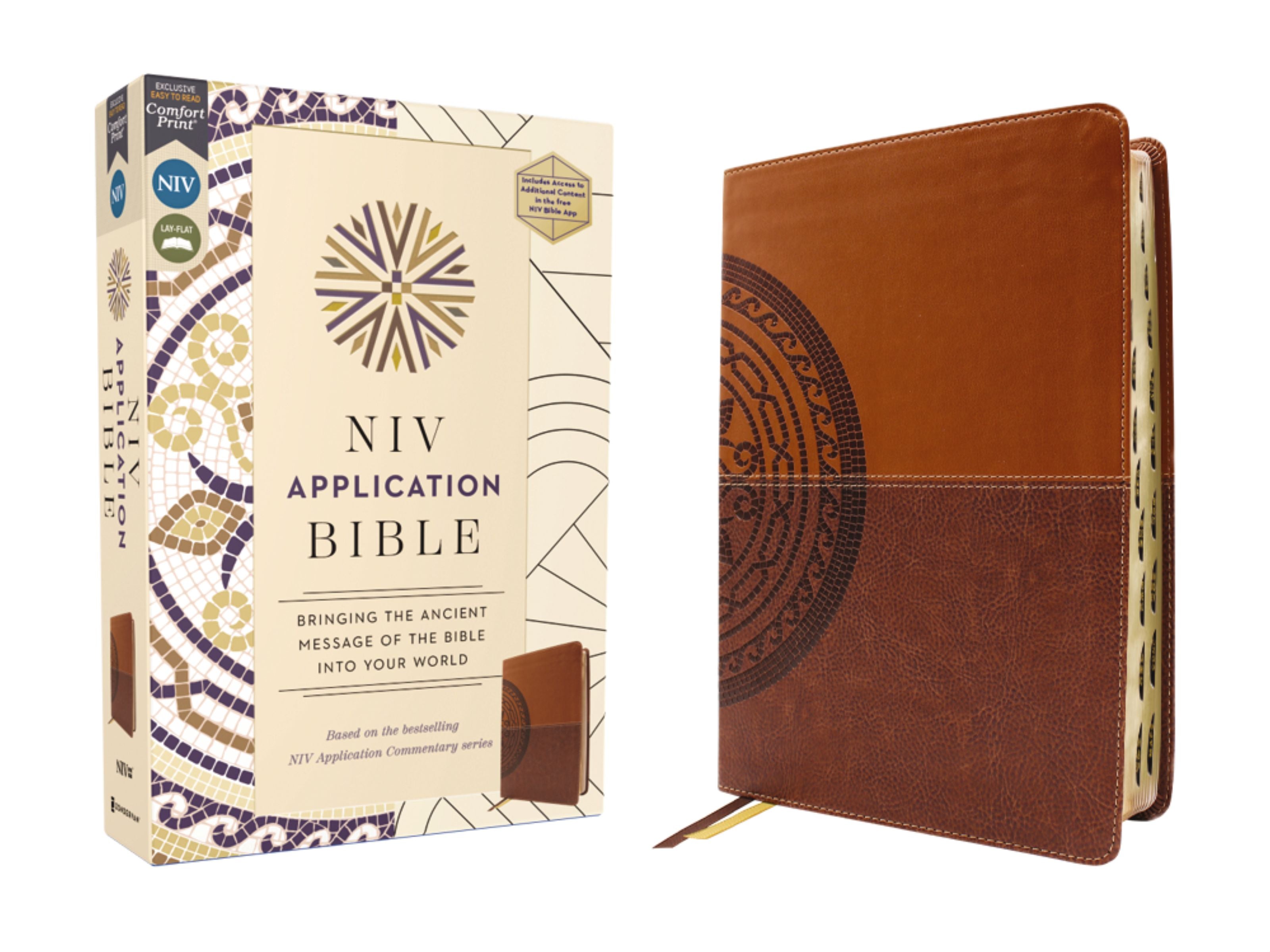 NIV Application Bible, Brown, Thumb Indexed (Red Letter Edition)