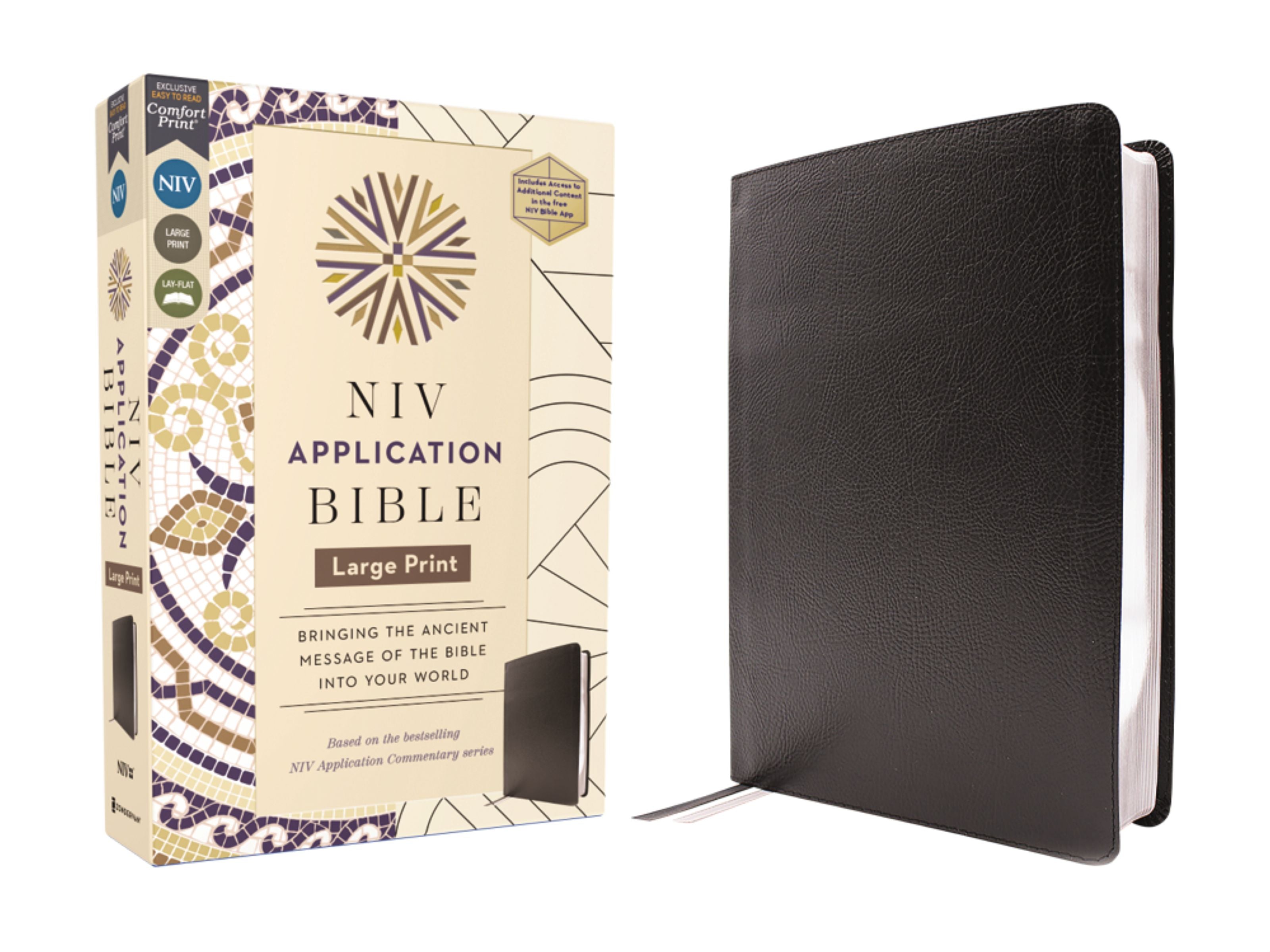NIV Application Bible, Large Print, Black (Red Letter Edition)