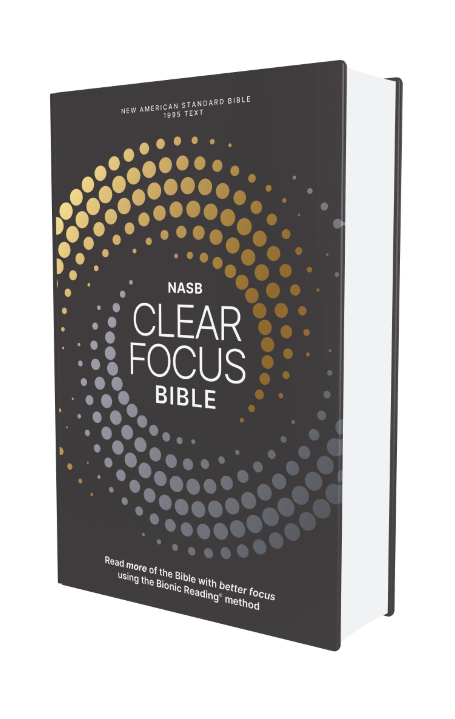 NASB Clear Focus Bible, Charcoal/Gold