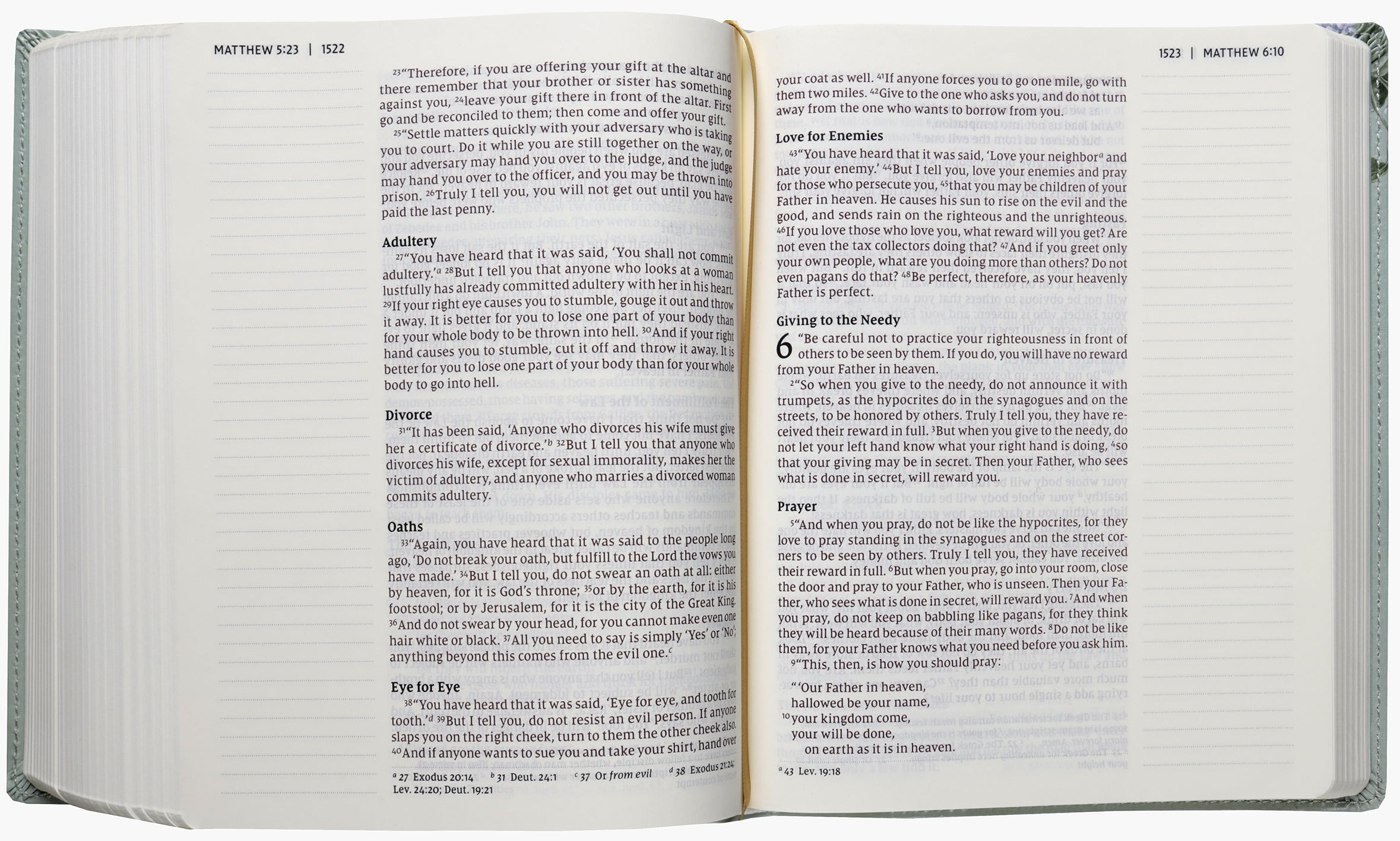 NIV, Artisan Collection Bible, Large Print, Sage Floral (Red Letter Edition)