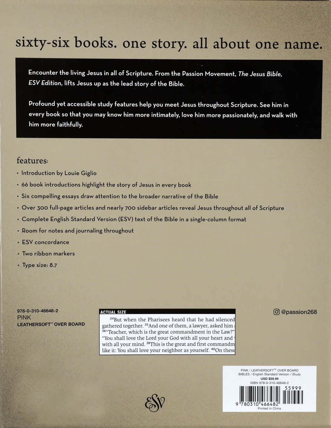 ESV The Jesus Bible, Pink