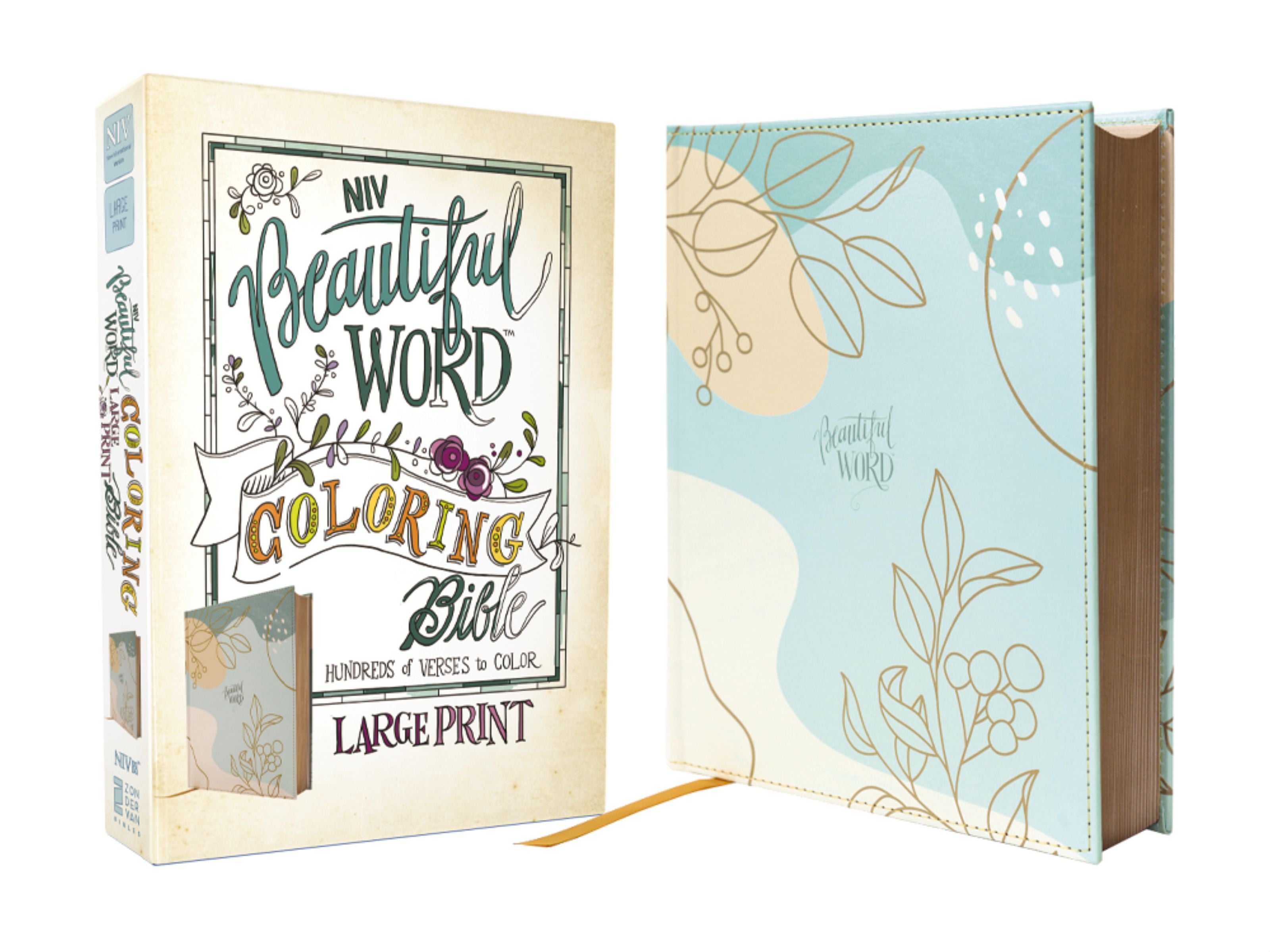 NIV Beautiful Word Coloring Bible, Large Print Teal (Black Letter Edition)
