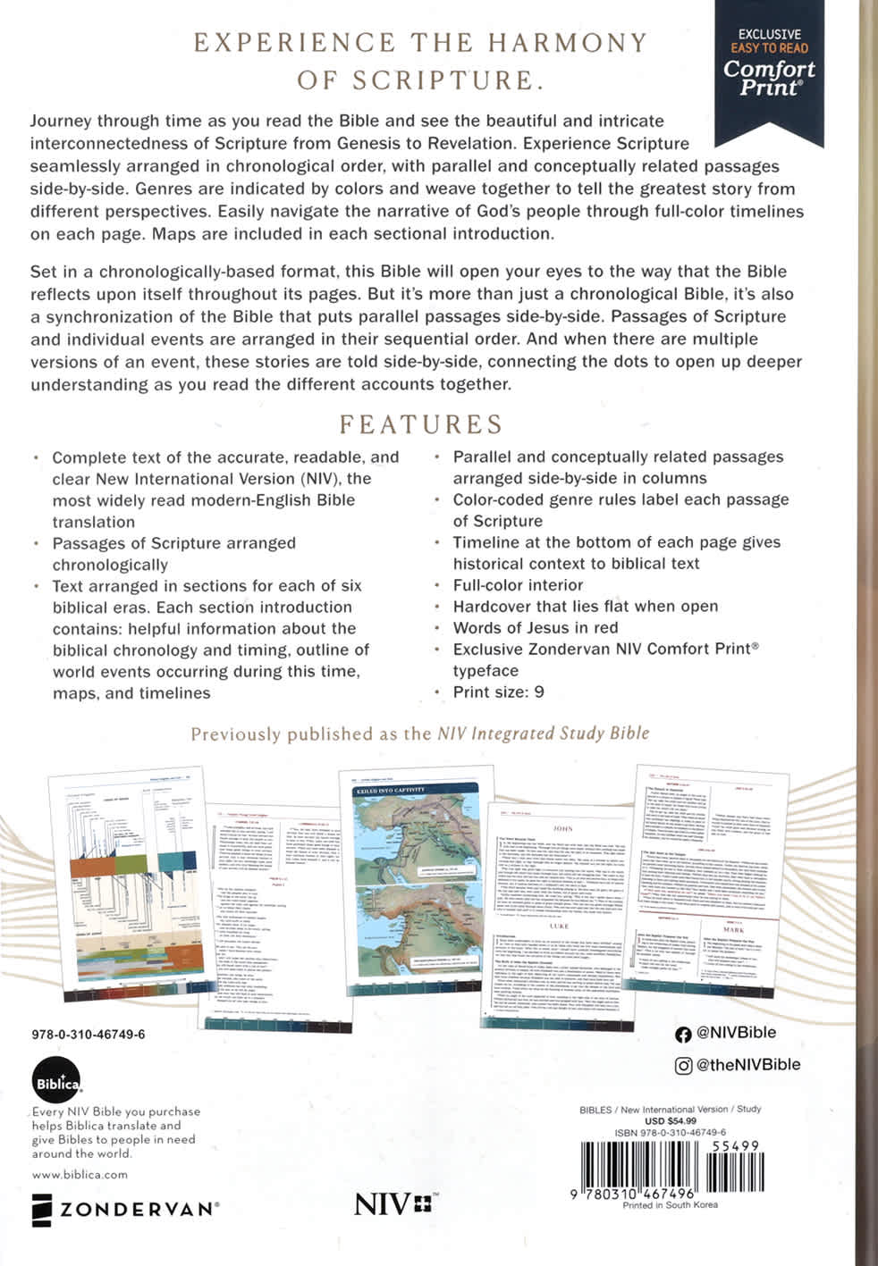NIV Timeline Bible (Red Letter Edition)