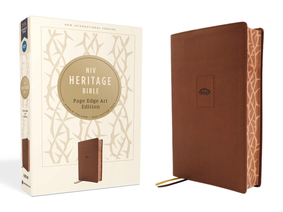 NIV Heritage Bible, Brown (Red Letter, Page Edge Art Edition)