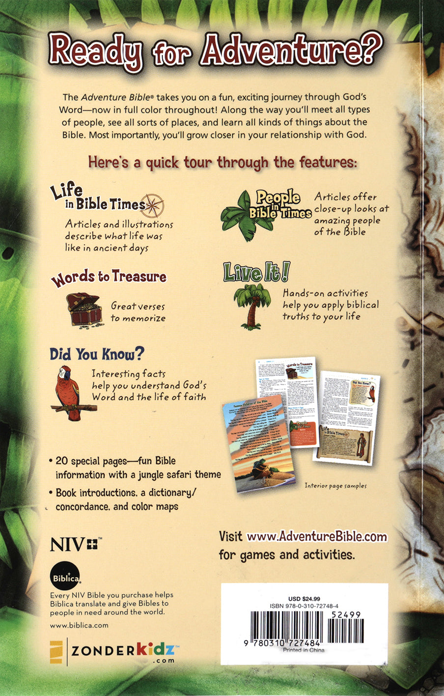NIV Adventure Bible (Black Letter Edition)