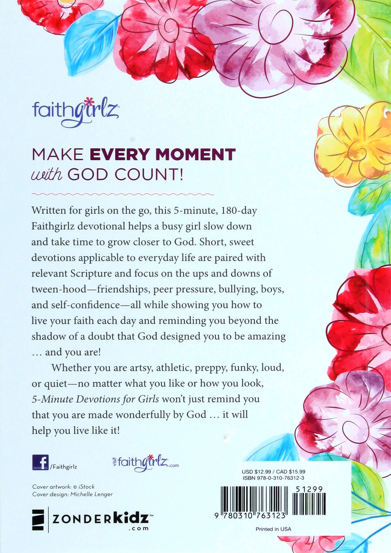 5-Minute Devotions For Girls: Featuring 180 Daily Devotions (Faithgirlz! Series)