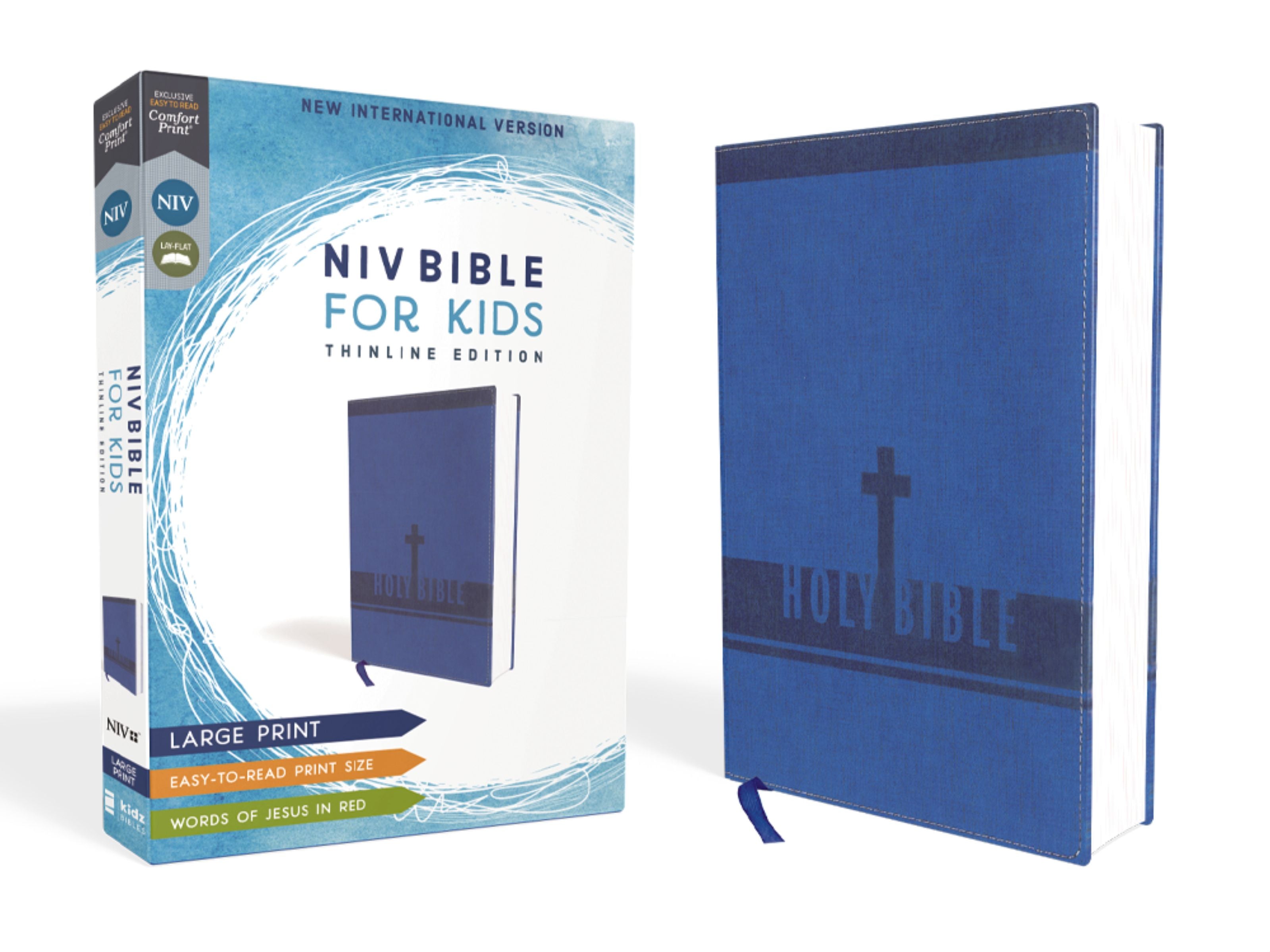 NIV Bible For Kids Large Print Blue (Red Letter Edition)