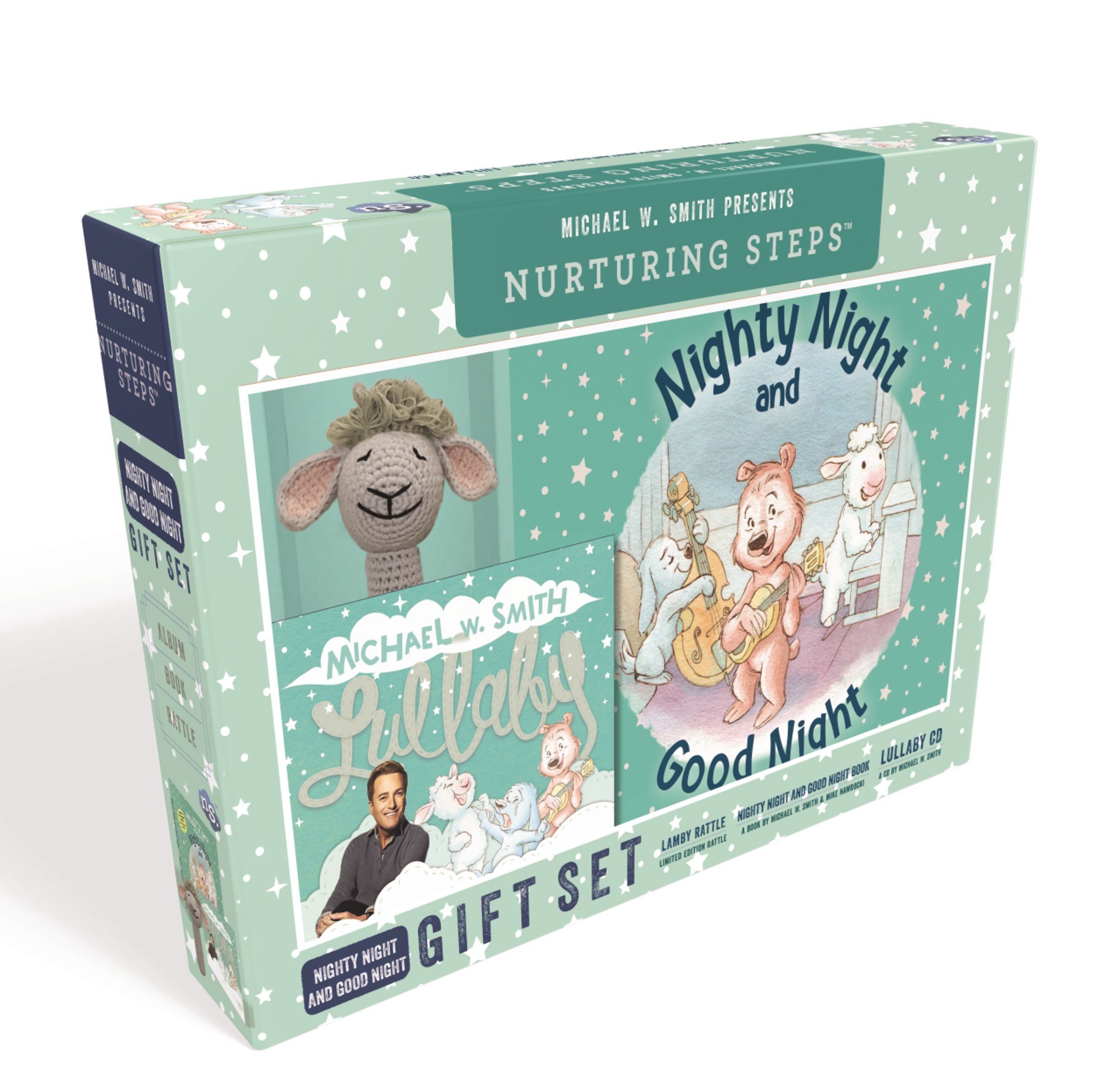 Nighty Night and Good Night Gift Set (Book, CD & Plush Rattle Shaped Lamby) (Nurturing Steps Series)