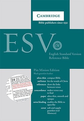 ESV Pitt Minion Reference Black Goatskin (Red Letter Edition)
