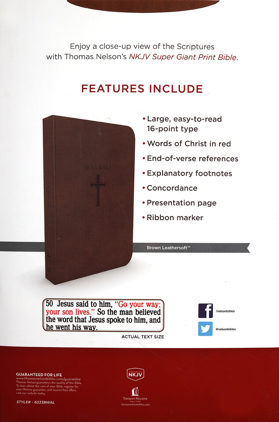 NKJV Holy Bible Super Giant Print (Red Letter Edition)