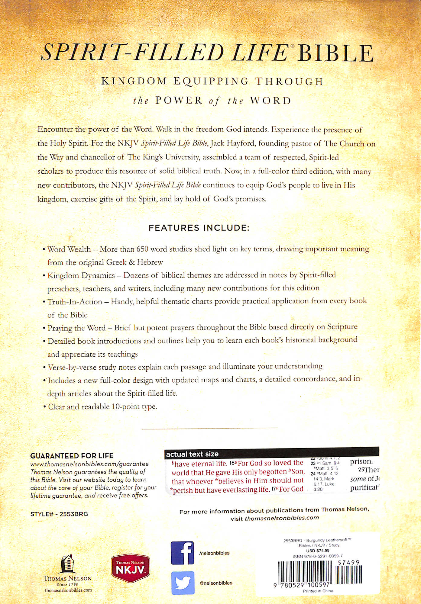 NKJV Spirit-Filled Life Bible Burgundy Indexed (Red Letter Edition) (Third Edition)