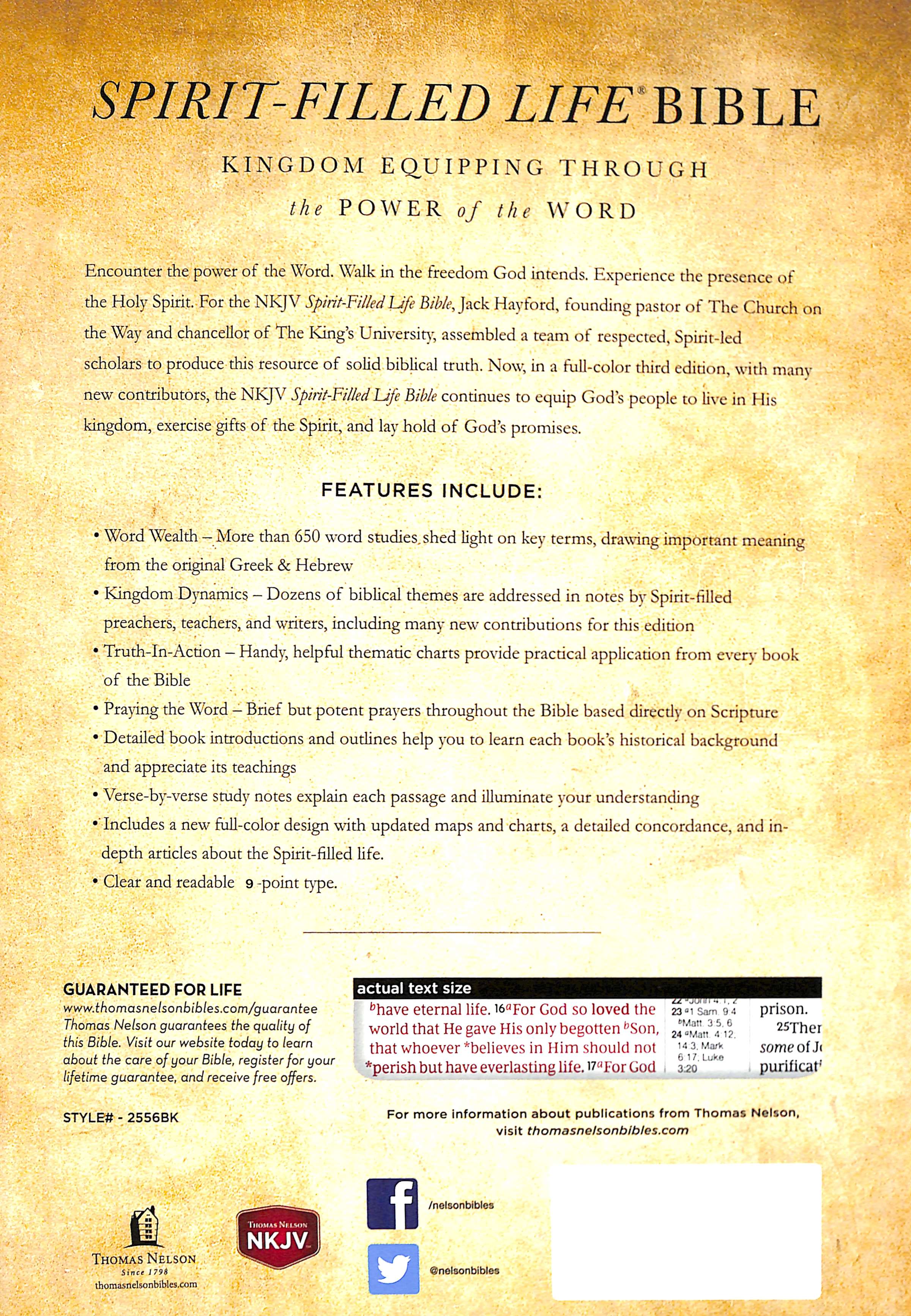 NKJV Spirit-Filled Life Bible Black (Red Letter Edition) (Third Edition)